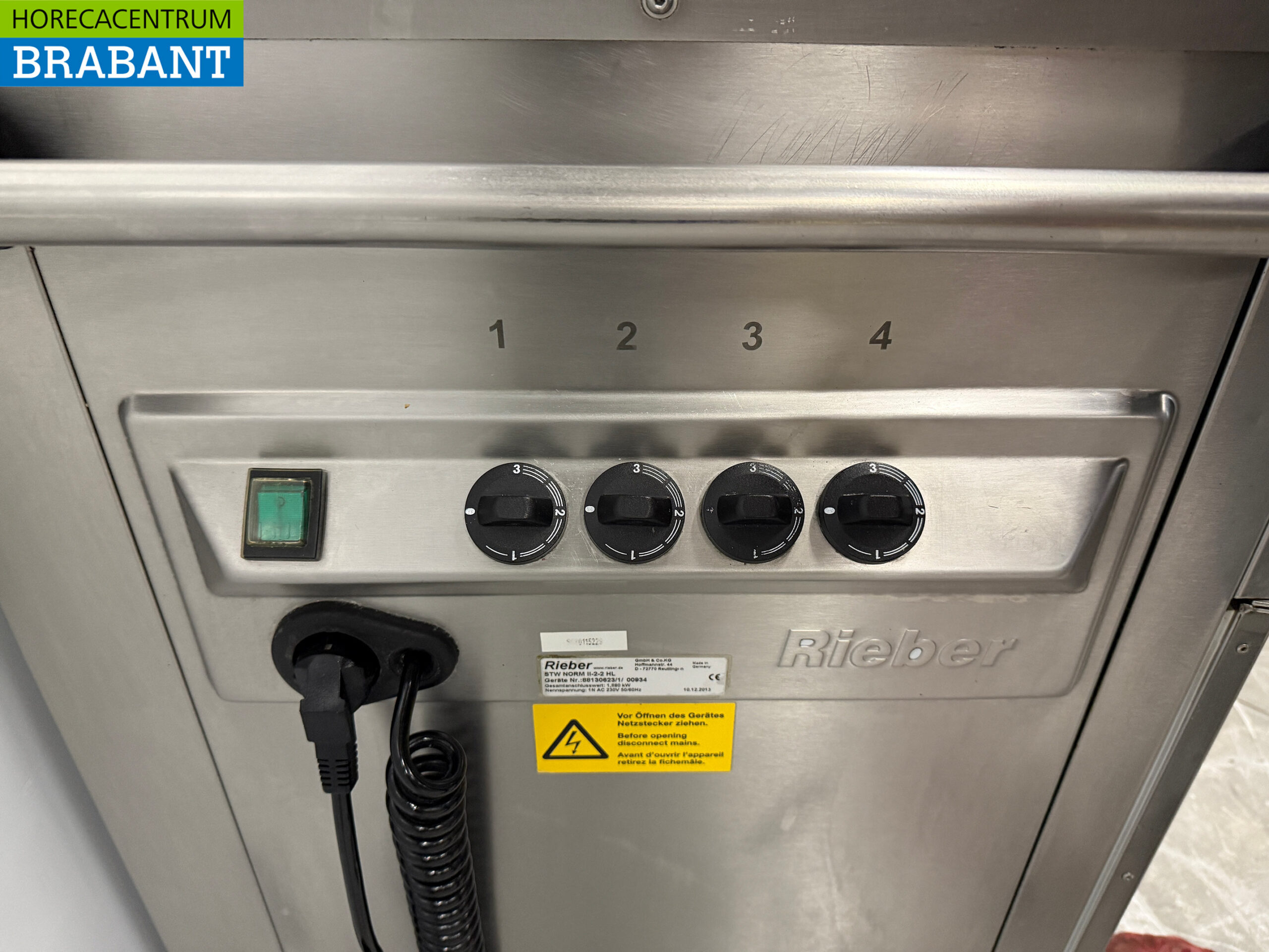 Bain-Marie mobile Rieber en acier inoxydable 2 x 1/1 GN avec armoire chauffante 230V Horeca – Image 6