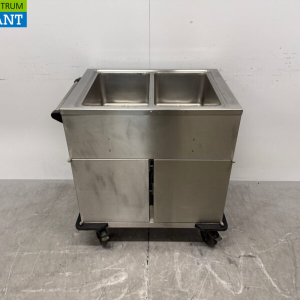 Bain-Marie mobile Rieber en acier inoxydable 2 x 1/1 GN avec armoire chauffante 230V Horeca