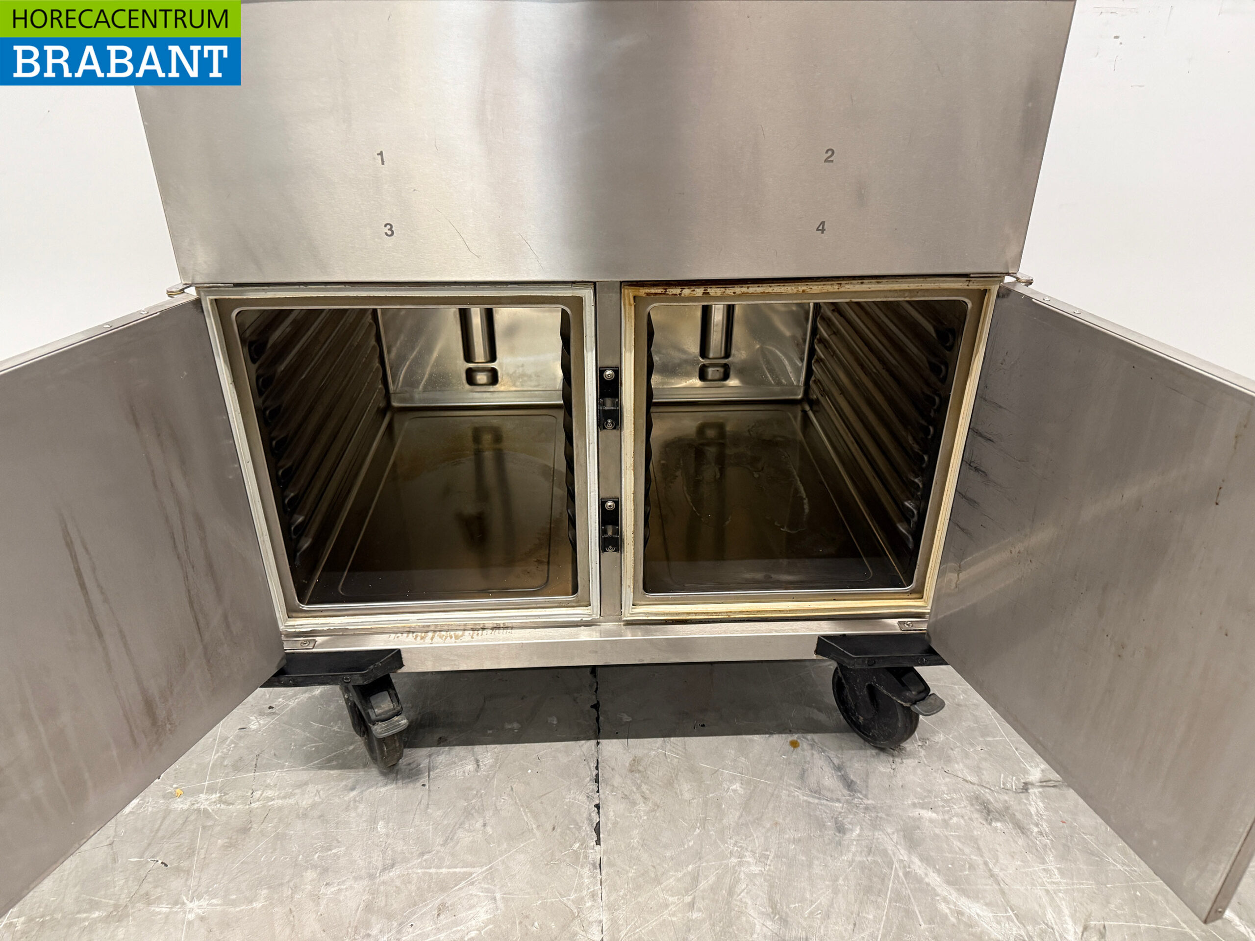 Bain-Marie mobile Rieber en acier inoxydable 2 x 1/1 GN avec armoire chauffante 230V Horeca – Image 5