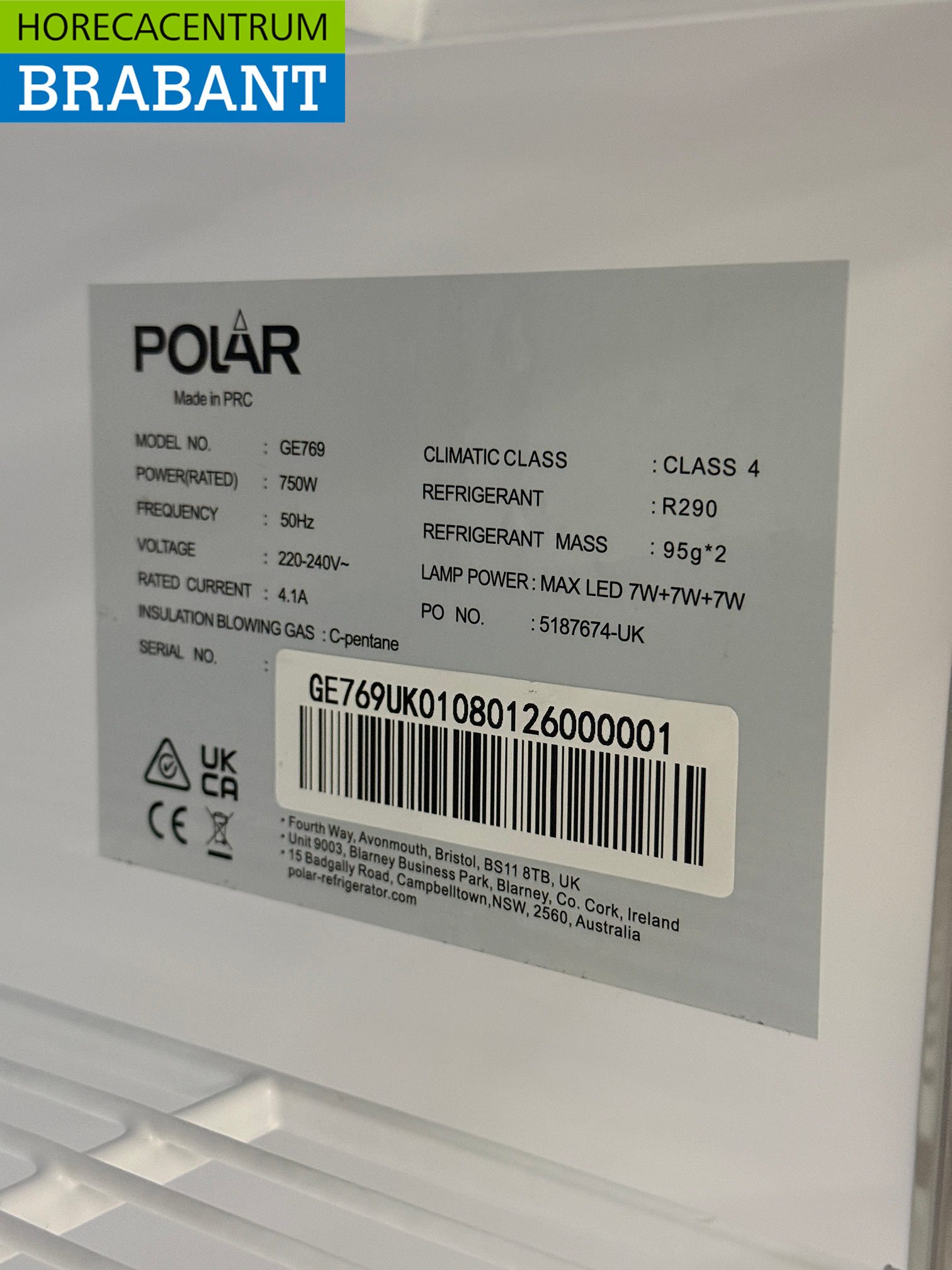 Polar Mobile 3 Réfrigérateur à porte vitrée 1300 litres 230V Horeca – Image 6