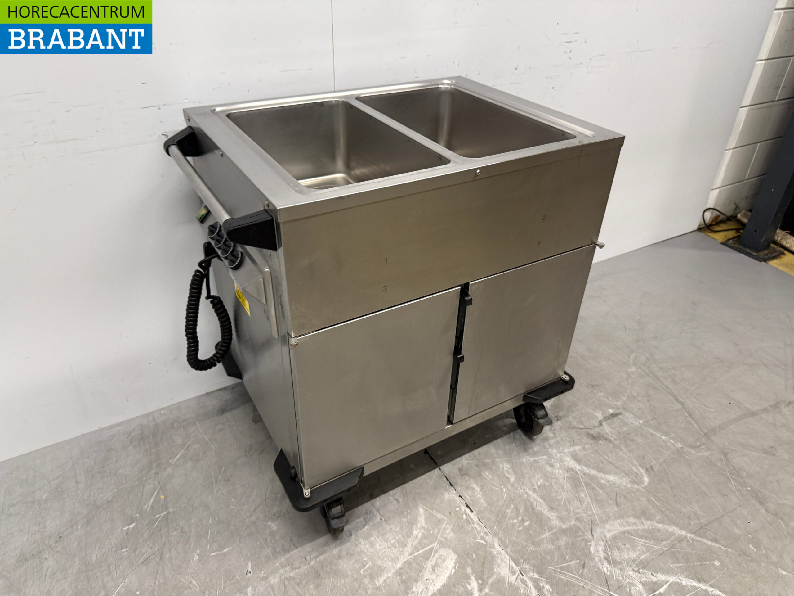 Bain-Marie mobile Rieber en acier inoxydable 2 x 1/1 GN avec armoire chauffante 230V Horeca – Image 3