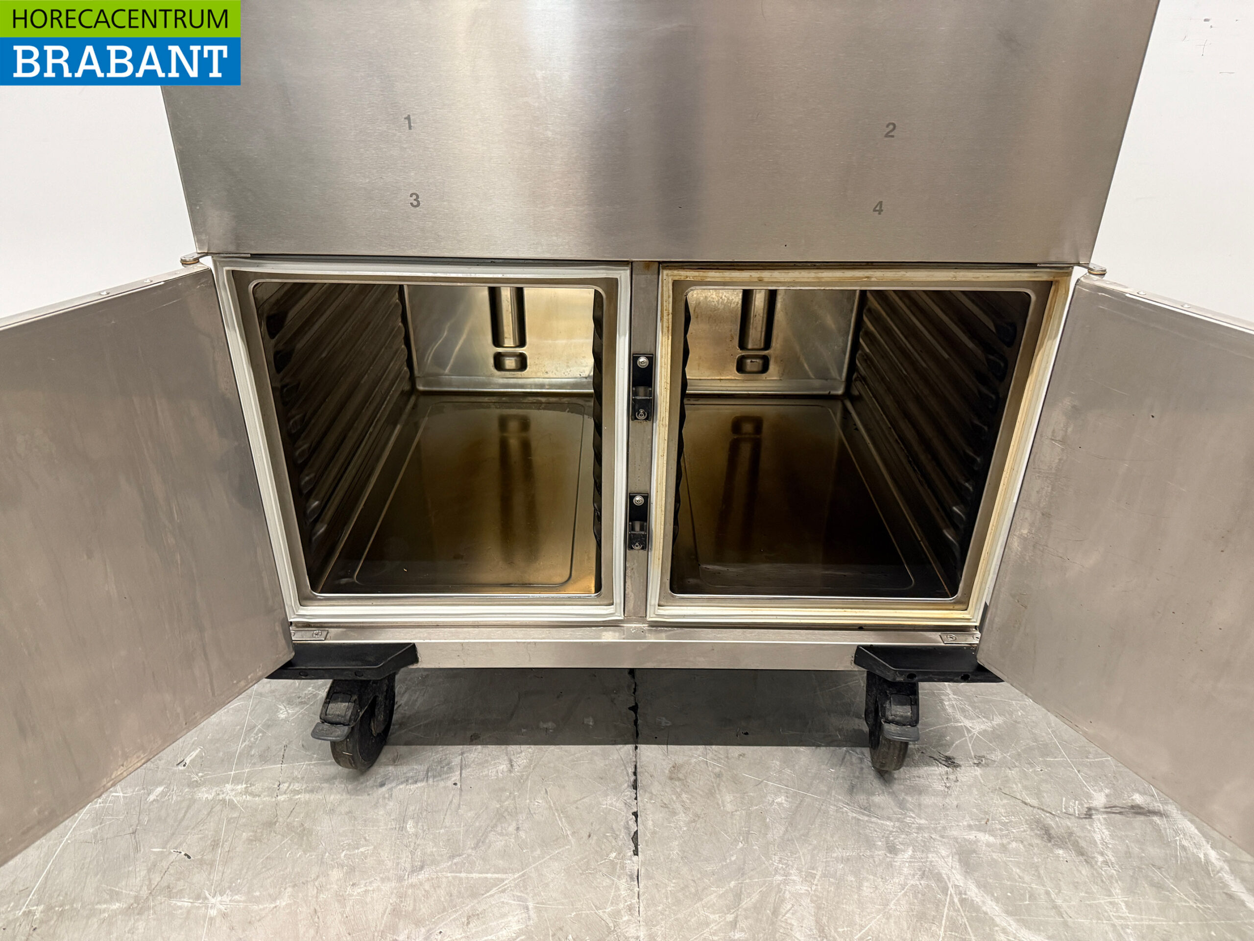 Bain-Marie mobile Rieber en acier inoxydable 2 x 1/1 GN avec armoire chauffante 230V Horeca – Image 5