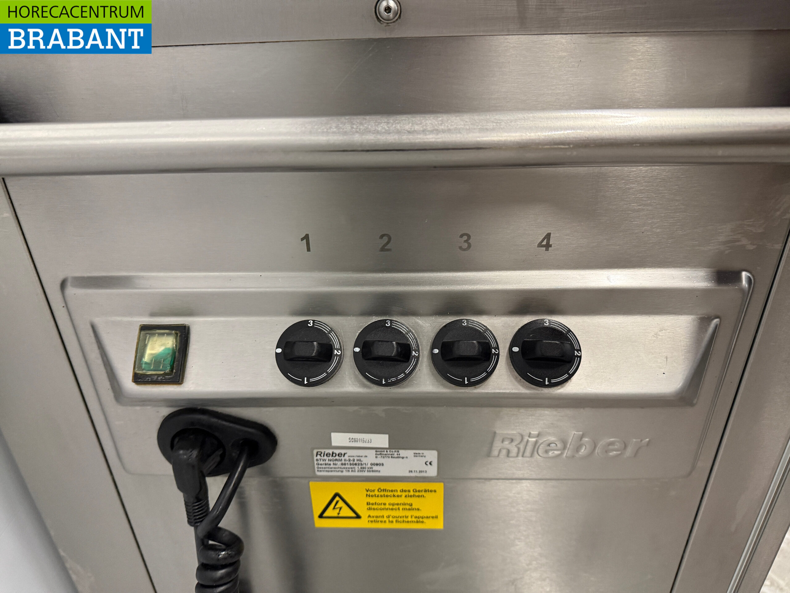 Bain-Marie mobile Rieber en acier inoxydable 2 x 1/1 GN avec armoire chauffante 230V Horeca – Image 6