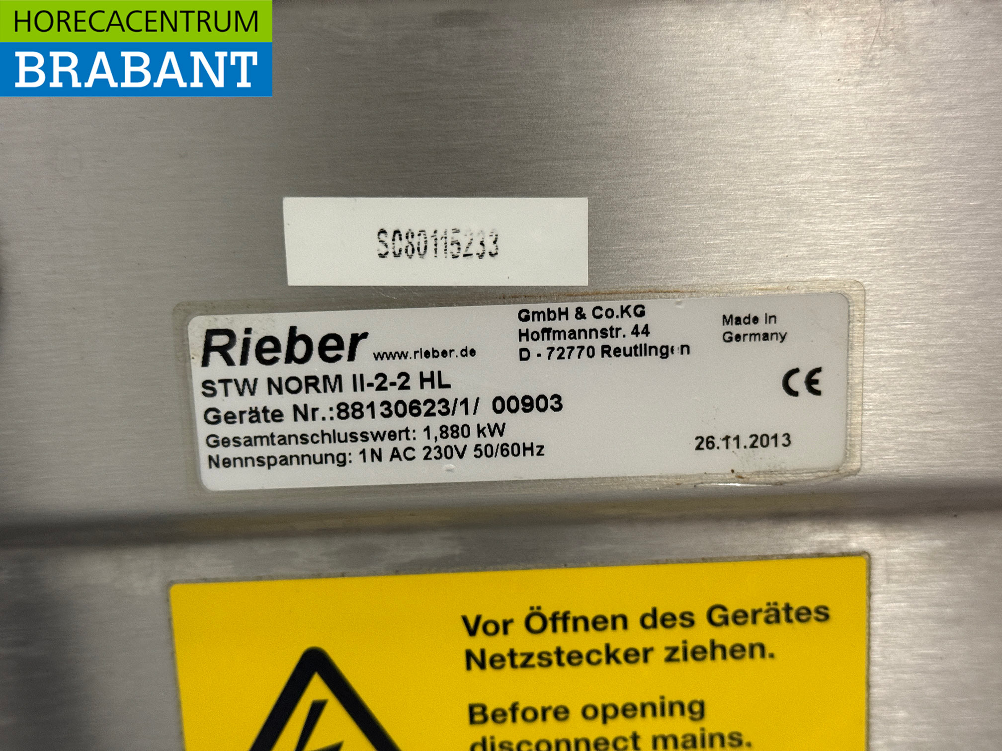 Bain-Marie mobile Rieber en acier inoxydable 2 x 1/1 GN avec armoire chauffante 230V Horeca – Image 7