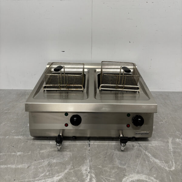 Friteuse double Oztiryakiler en acier inoxydable 2 x 12 litres 400V Horeca