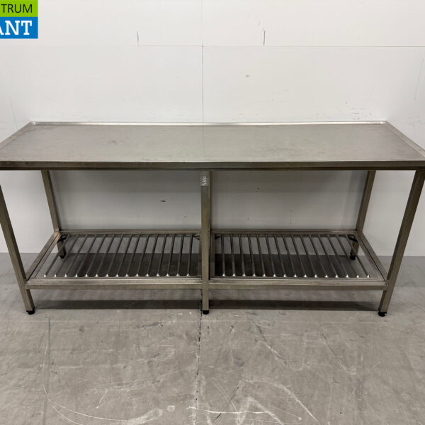 Table de travail en acier inoxydable avec étagère 200 x 60 x 91 cm Restauration