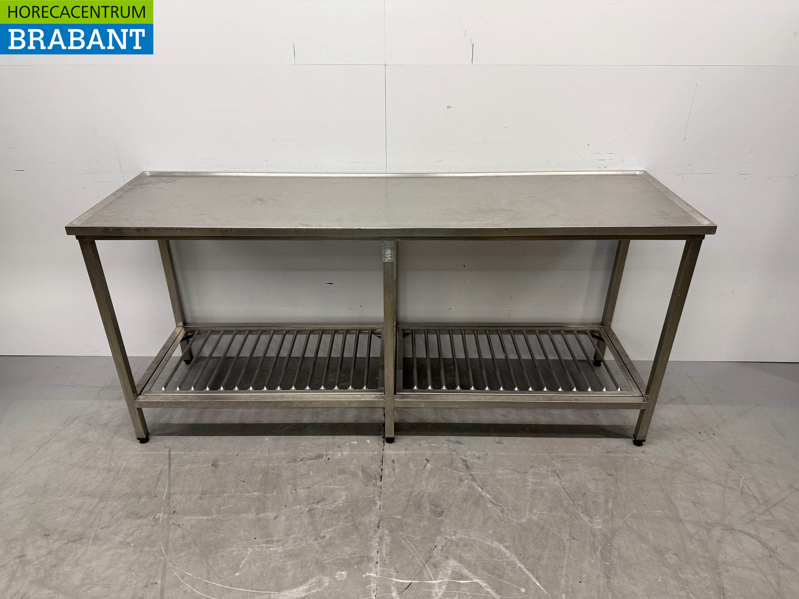 Table de travail en acier inoxydable avec étagère 200 x 60 x 91 cm Restauration