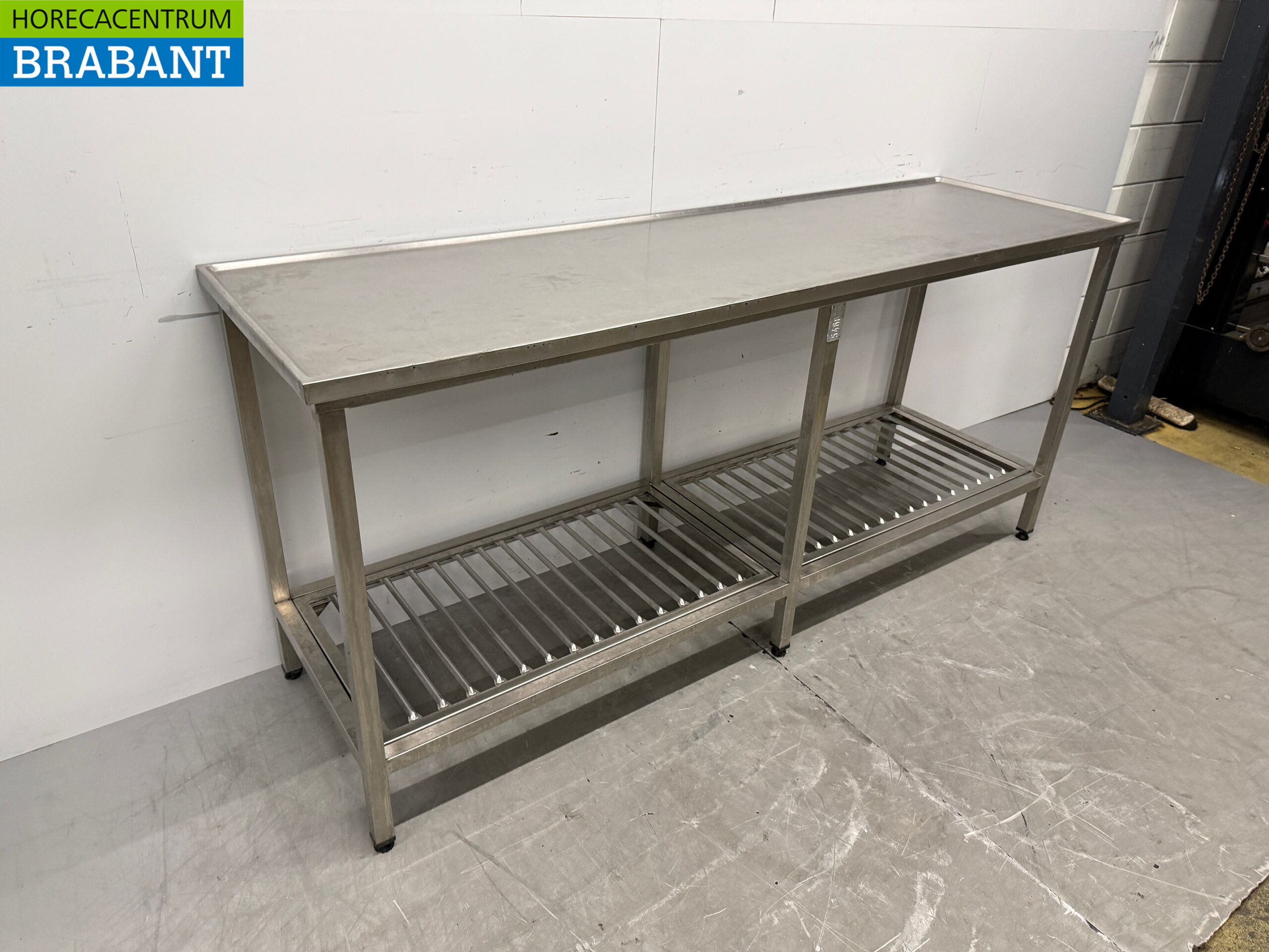 Table de travail en acier inoxydable avec étagère 200 x 60 x 91 cm Restauration – Image 3