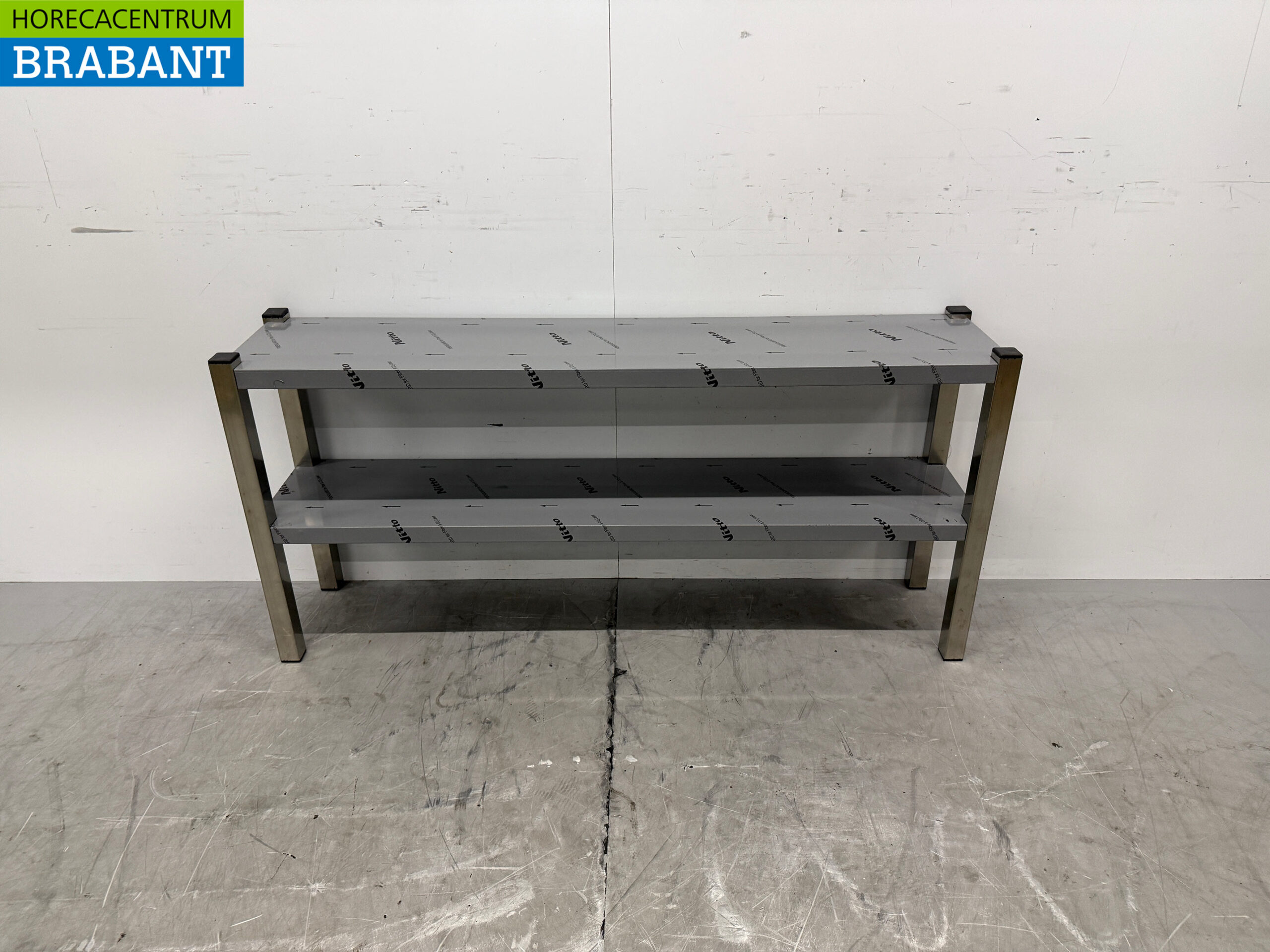 Pont d'étagère double en acier inoxydable 140 cm Restauration
