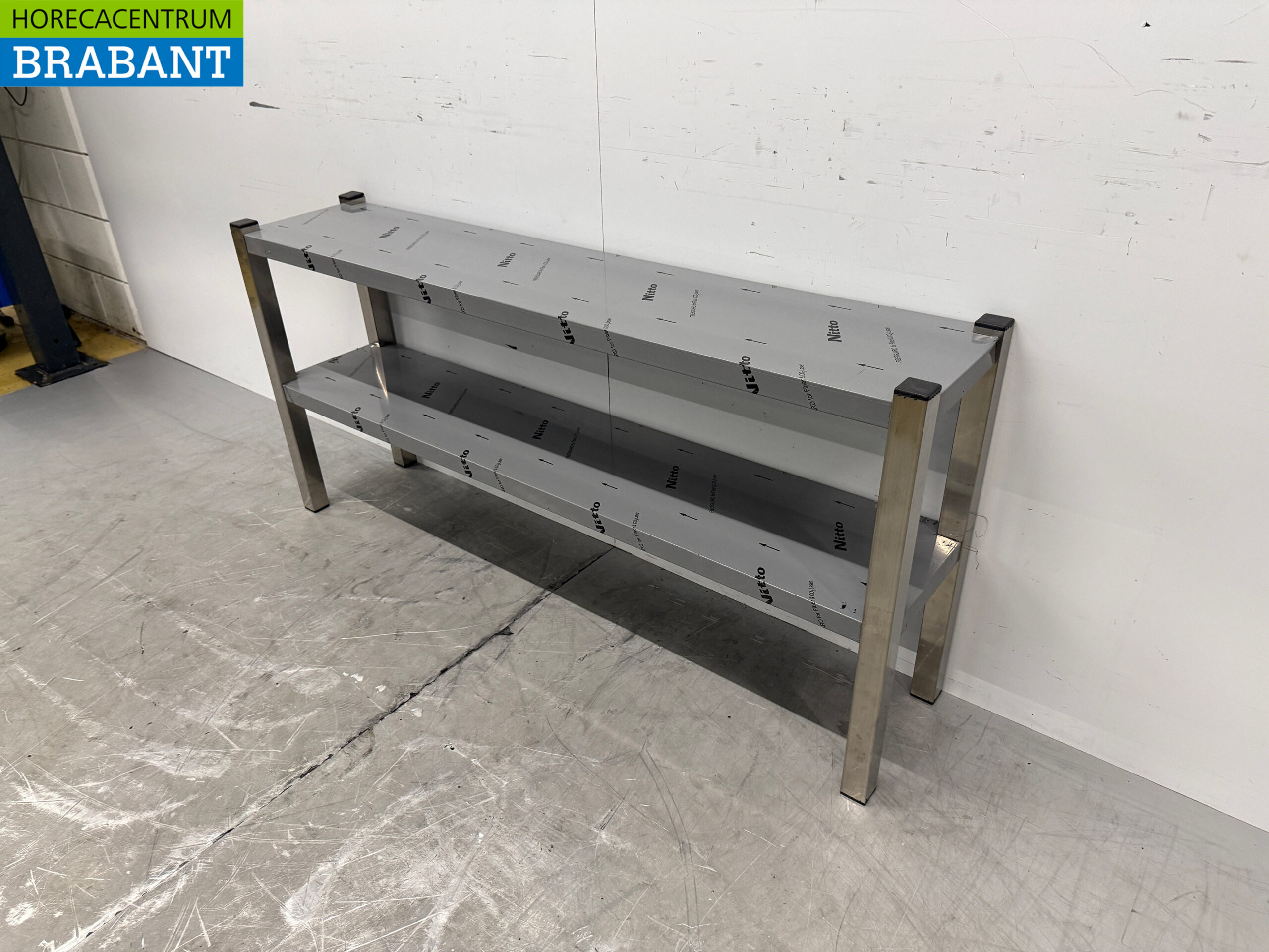 Pont d'étagère double en acier inoxydable 140 cm Restauration – Image 2