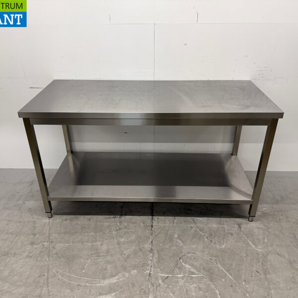 Table de travail en acier inoxydable avec étagère inférieure 160 x 70 x 88,5 cm Restauration
