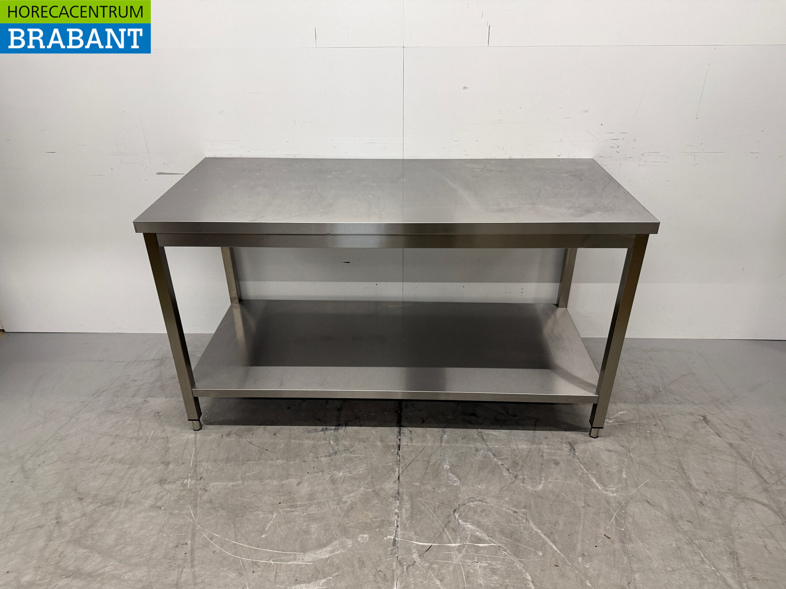 Table de travail en acier inoxydable avec étagère inférieure 160 x 70 x 88,5 cm Restauration