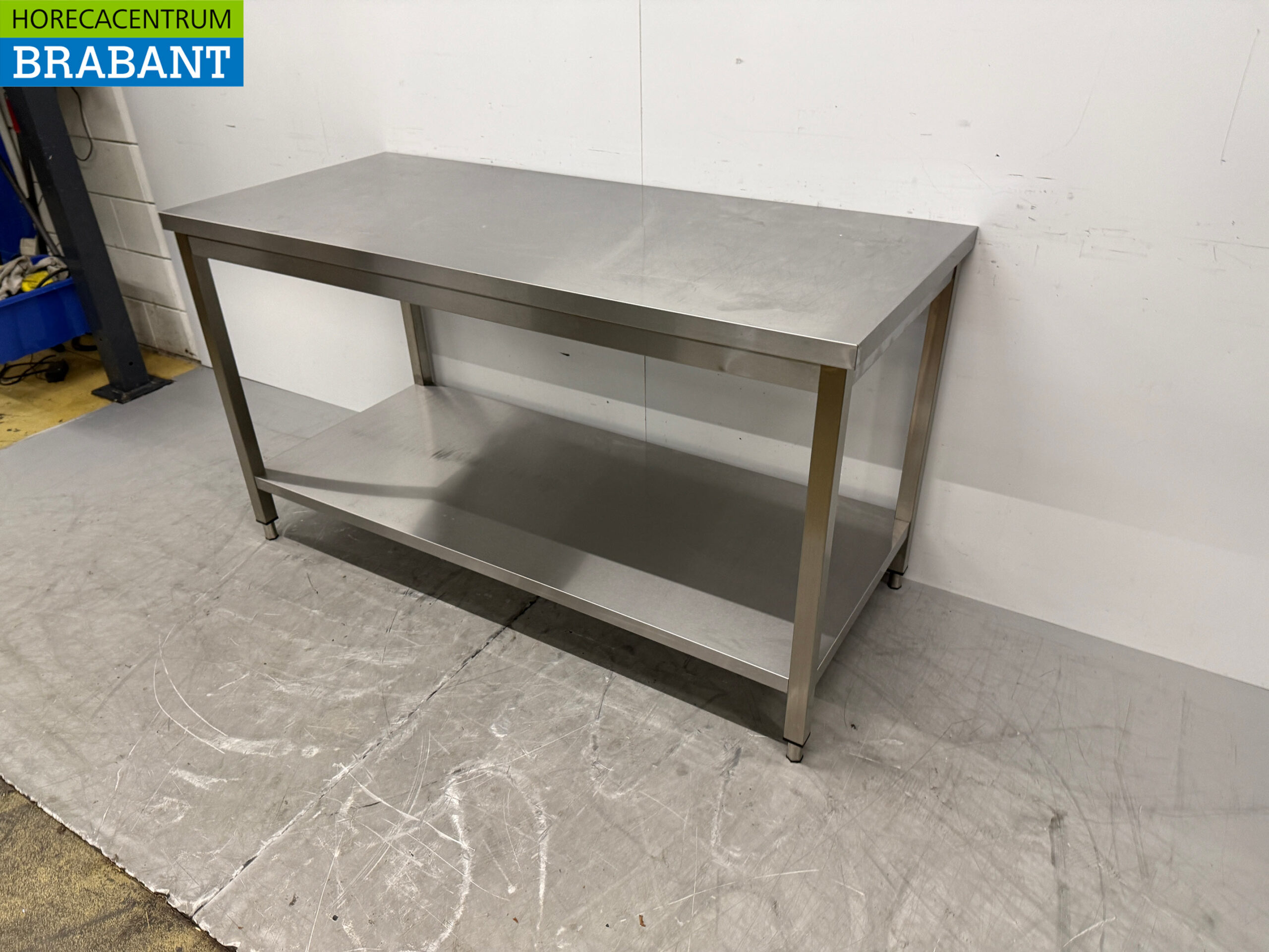Table de travail en acier inoxydable avec étagère inférieure 160 x 70 x 88,5 cm Restauration – Image 2