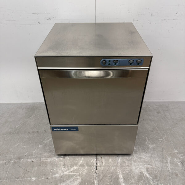Lave-vaisselle Rhima DR 50 en acier inoxydable avec adoucisseur d'eau intégré 400V Horeca