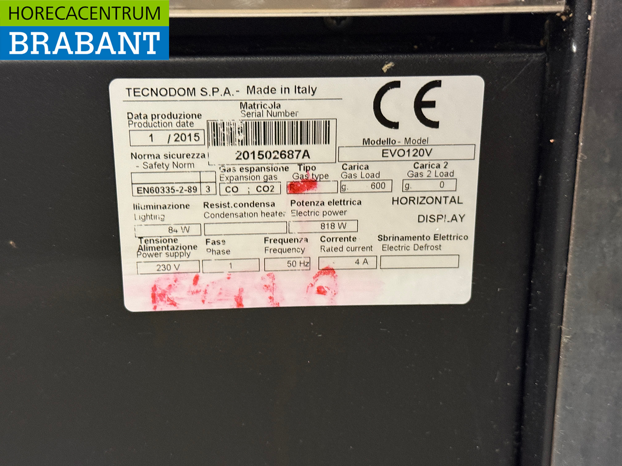 Tecnodom Vitrine réfrigérée Confiseur 2 portes coulissantes 120 cm 230V Horeca – Image 6