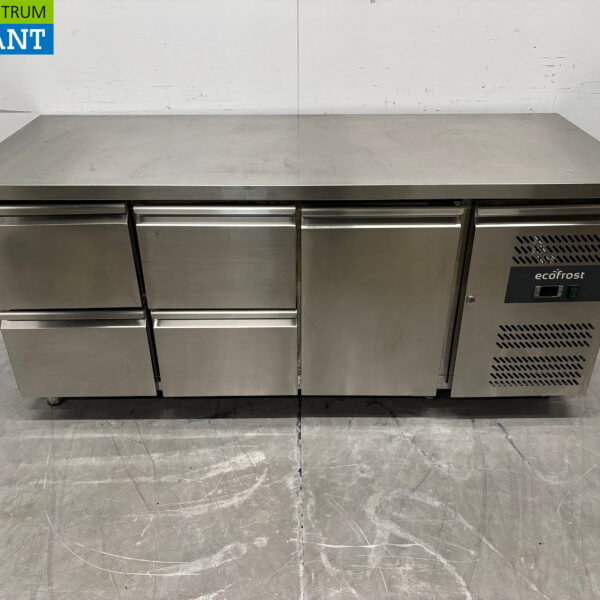 Etabli réfrigéré Ecofrost en acier inoxydable 4 tiroirs et 1 porte 180 cm 230V Horeca