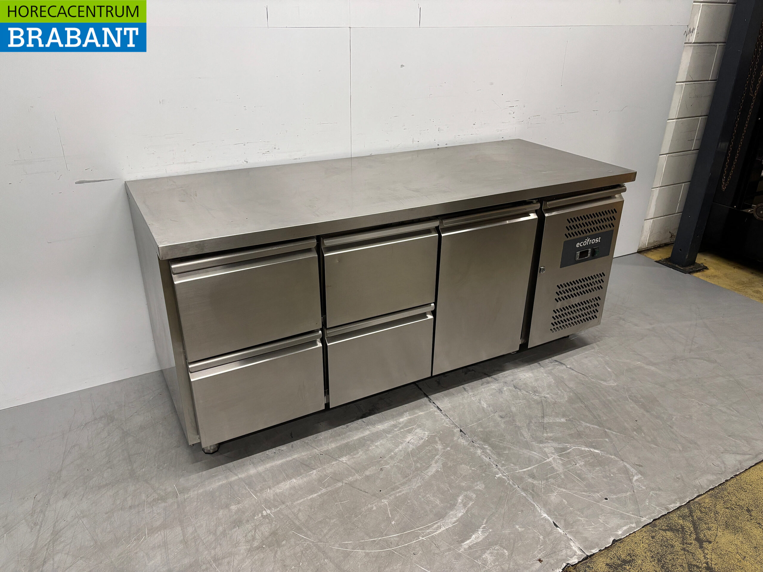 Etabli réfrigéré Ecofrost en acier inoxydable 4 tiroirs et 1 porte 180 cm 230V Horeca – Image 3