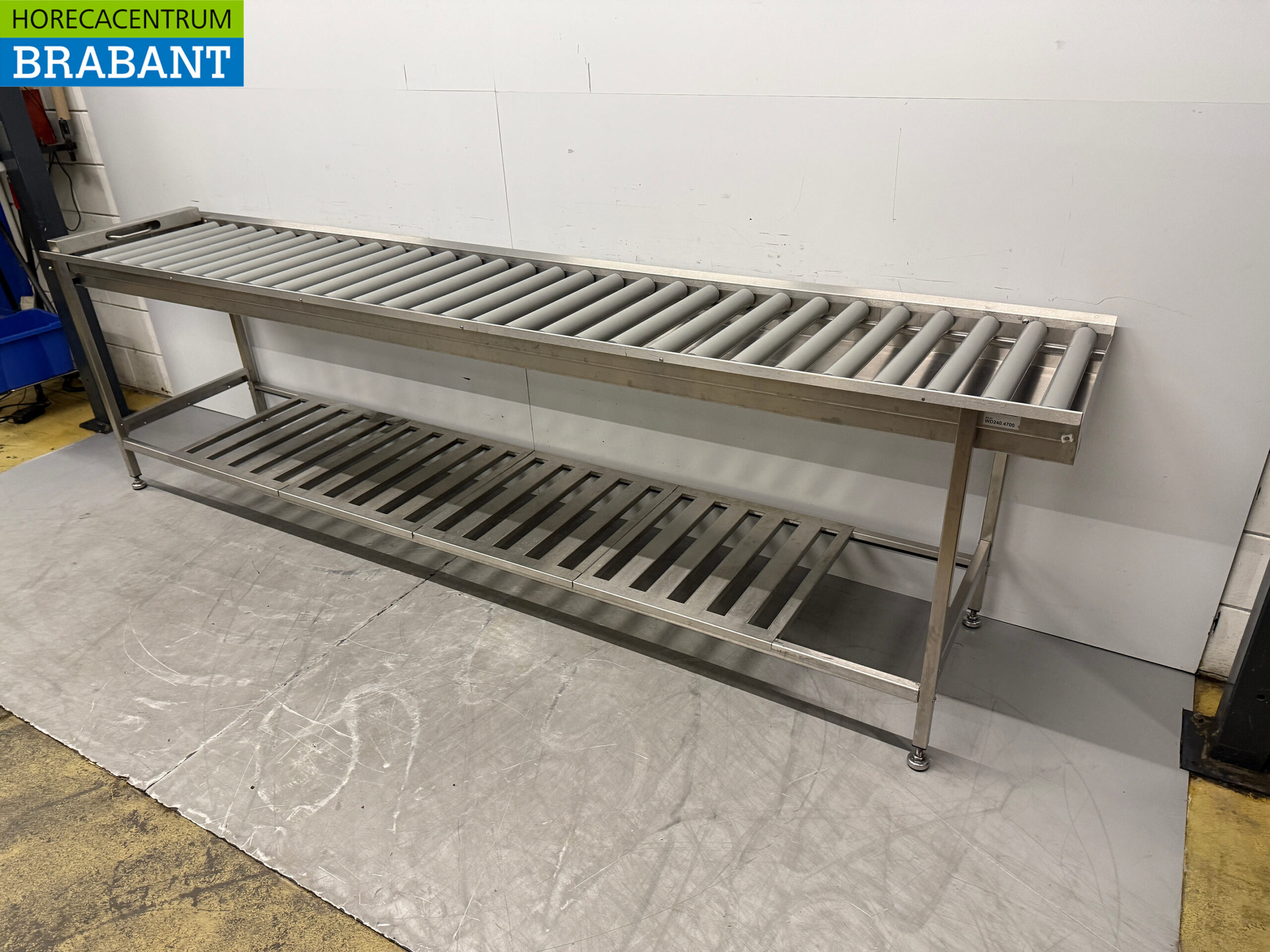 Acier inoxydable Wexiodisk Table d'égouttage Convoyeur à rouleaux T.B.V. Lave-vaisselle coulissant 310 cm Horeca – Image 3