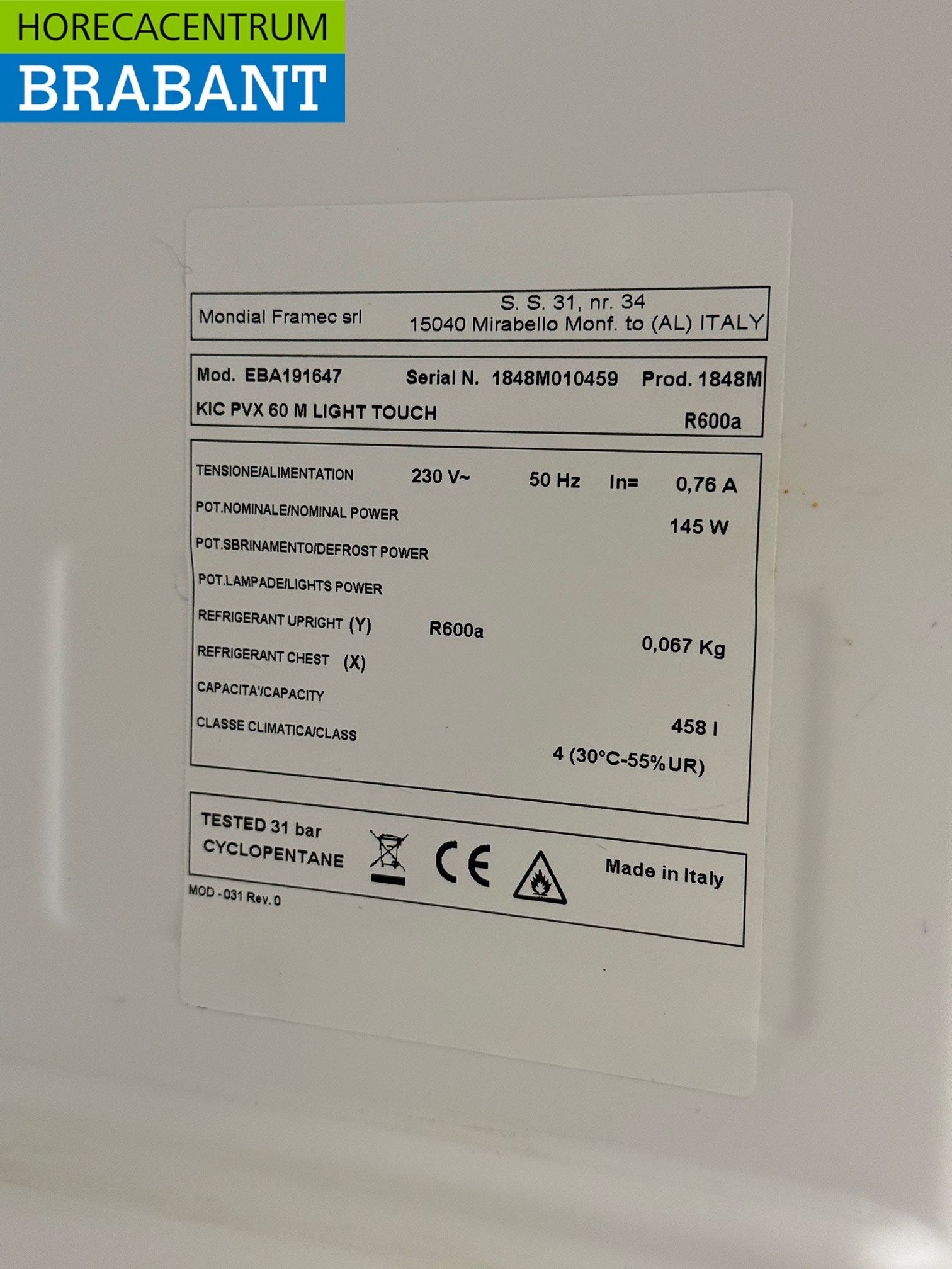 Réfrigérateur Mondial Elite en acier inoxydable 458 litres 230V Horeca – Image 5