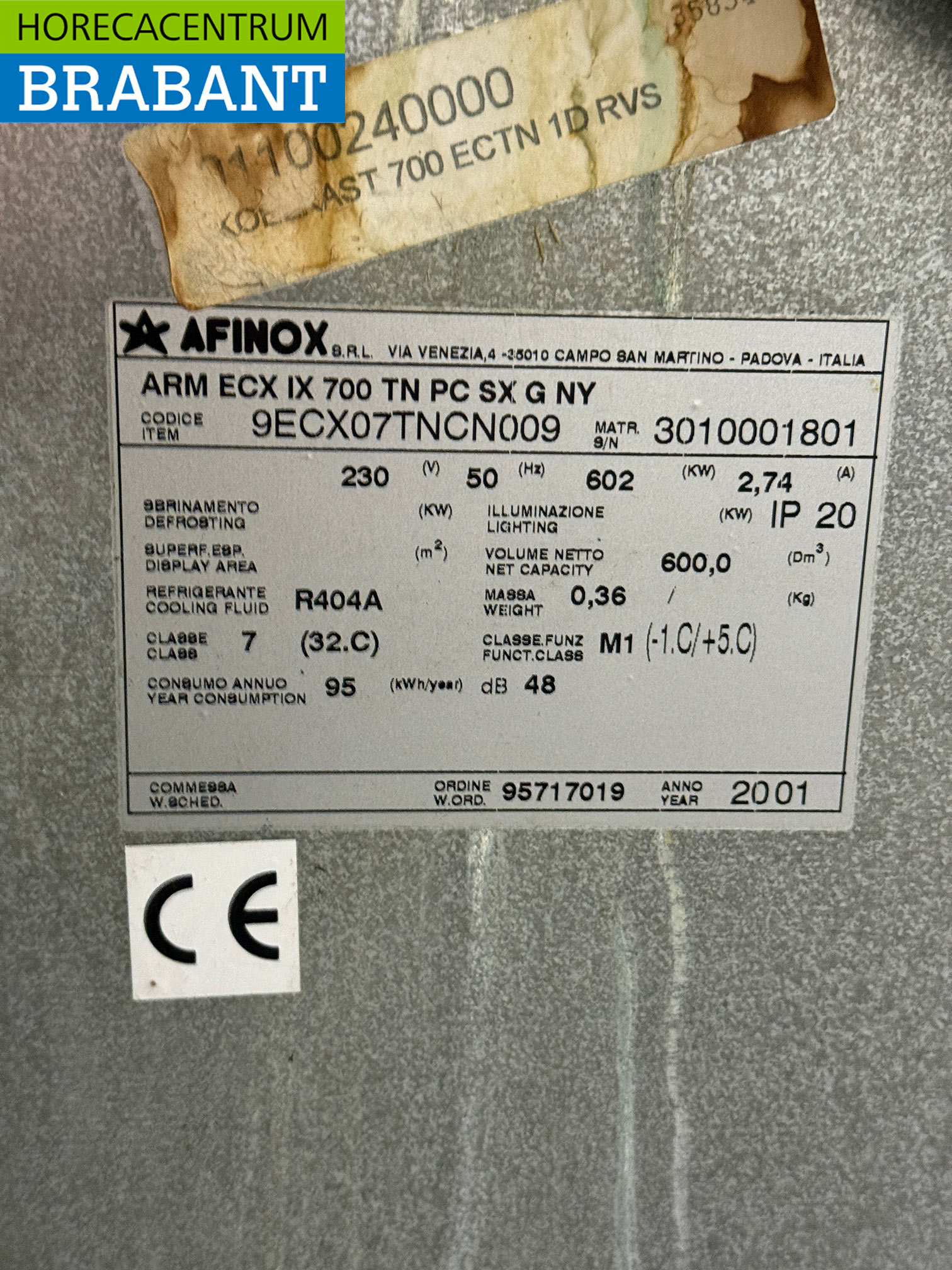 Réfrigérateur Afinox en acier inoxydable 700 litres 230V Horeca – Image 5
