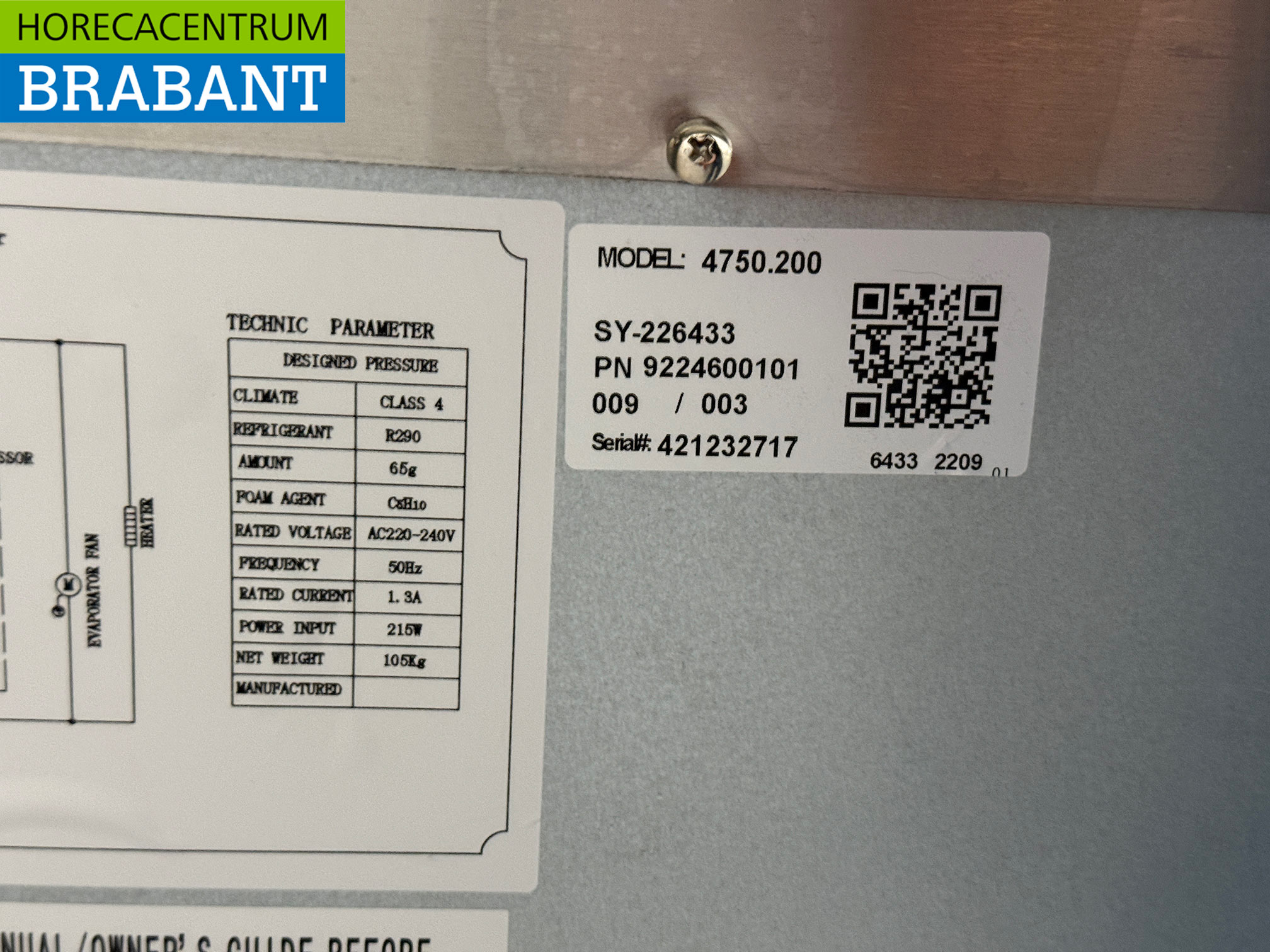 Etabli réfrigéré Ecofrost en acier inoxydable 4 tiroirs 136 cm 230V Horeca – Image 6