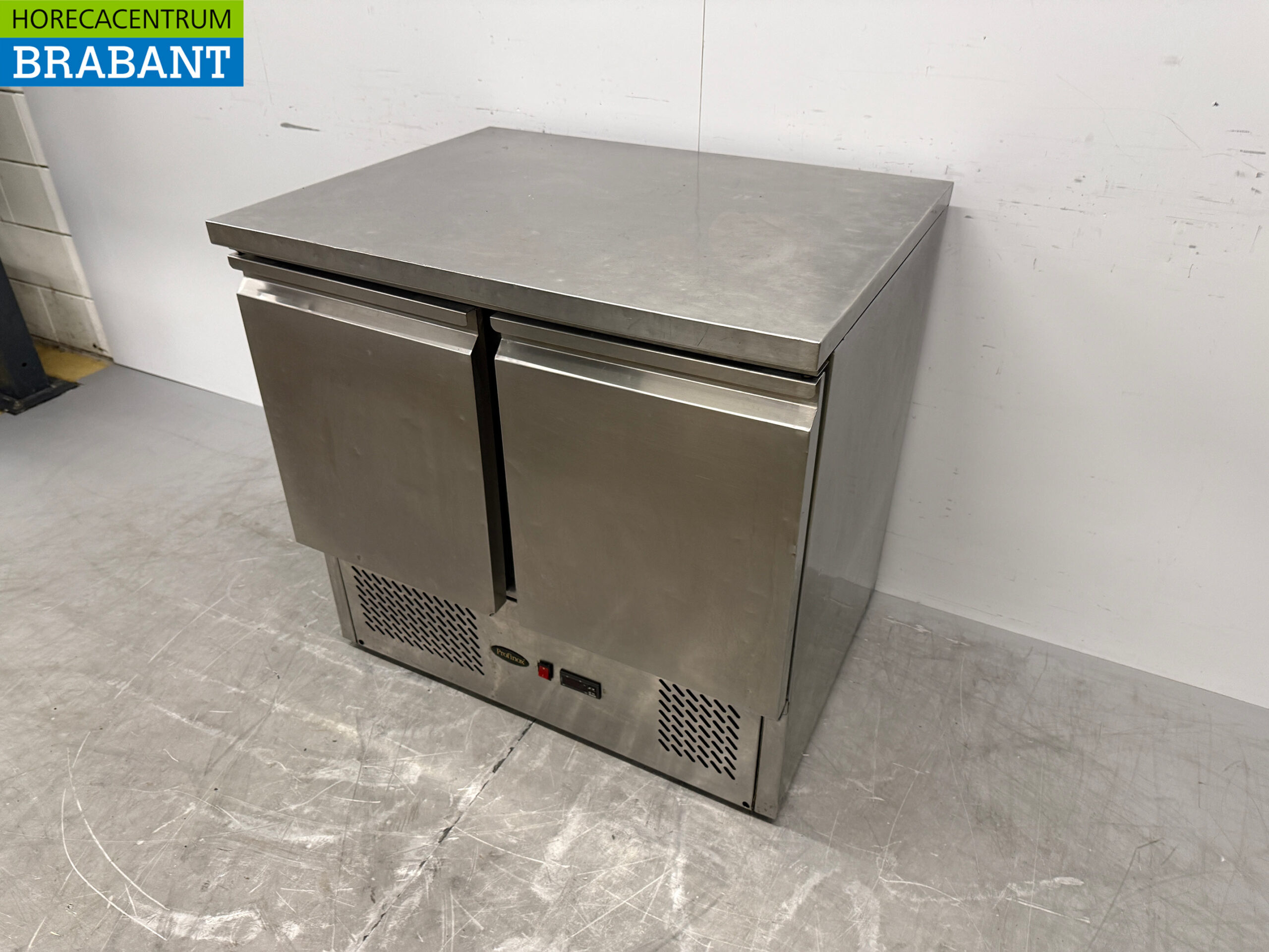 Acier inoxydable Profinox Comptoir réfrigéré 2 portes 90 cm 230V Horeca – Image 2