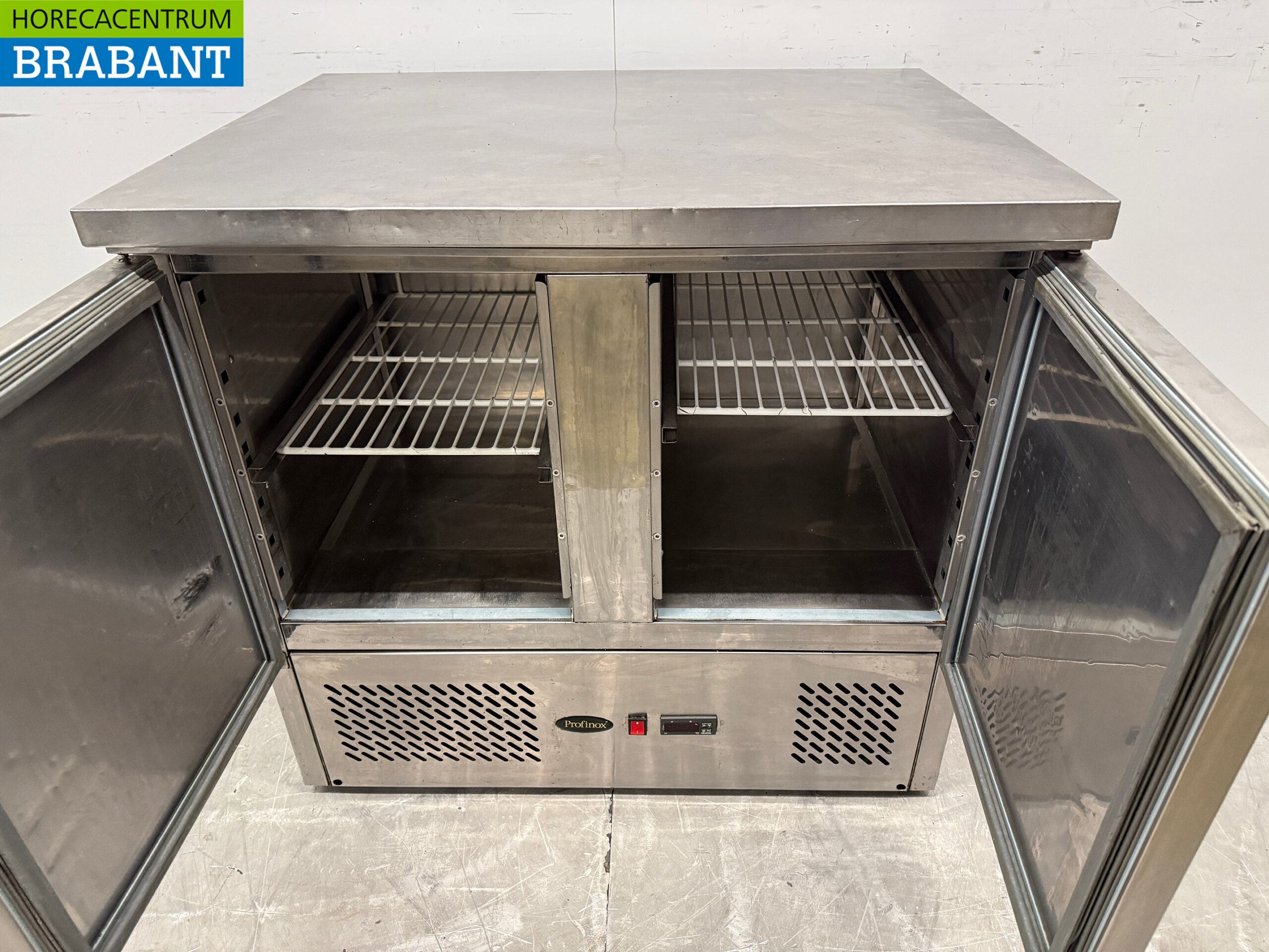 Acier inoxydable Profinox Comptoir réfrigéré 2 portes 90 cm 230V Horeca – Image 4