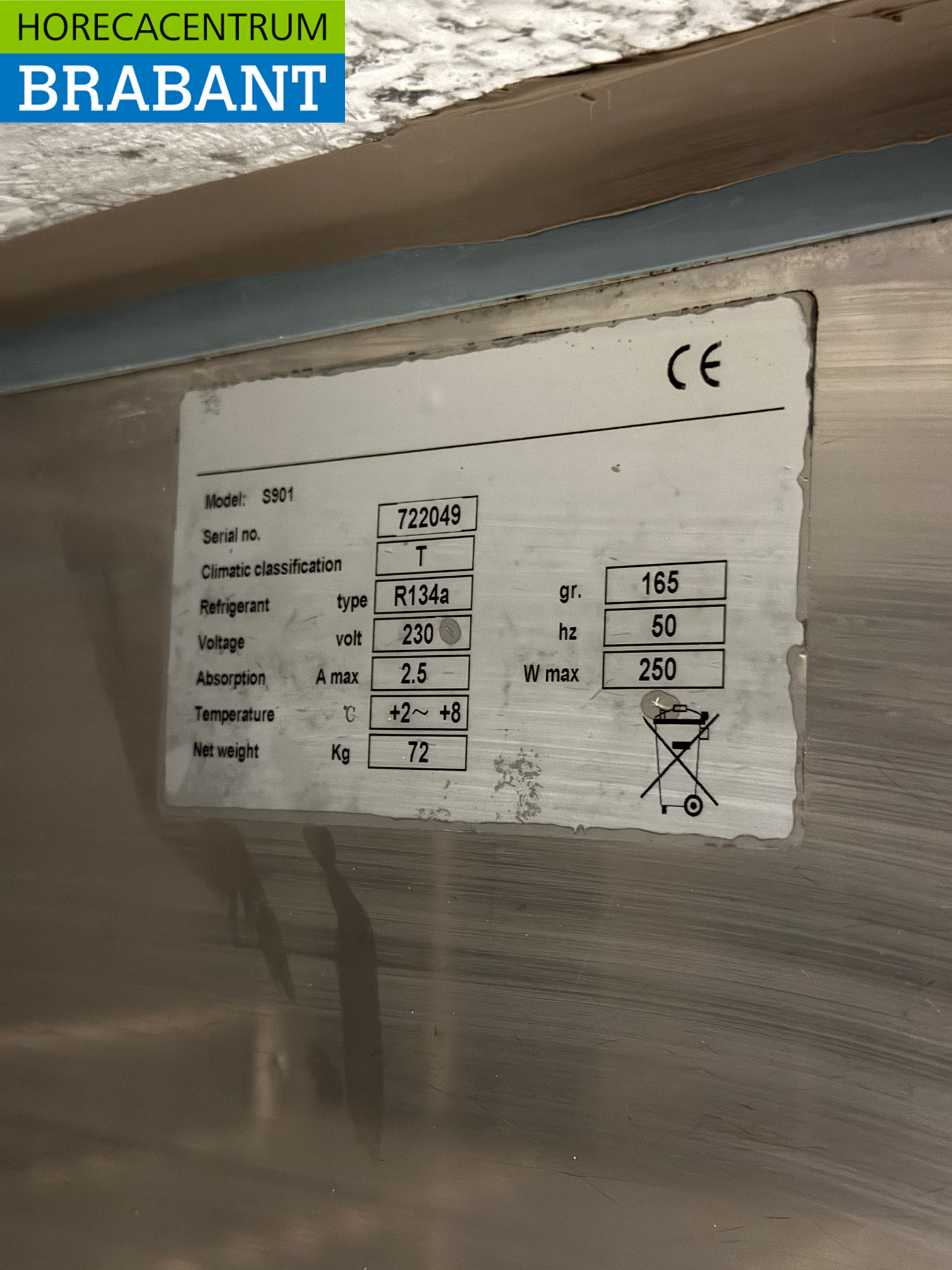 Acier inoxydable Profinox Comptoir réfrigéré 2 portes 90 cm 230V Horeca – Image 5