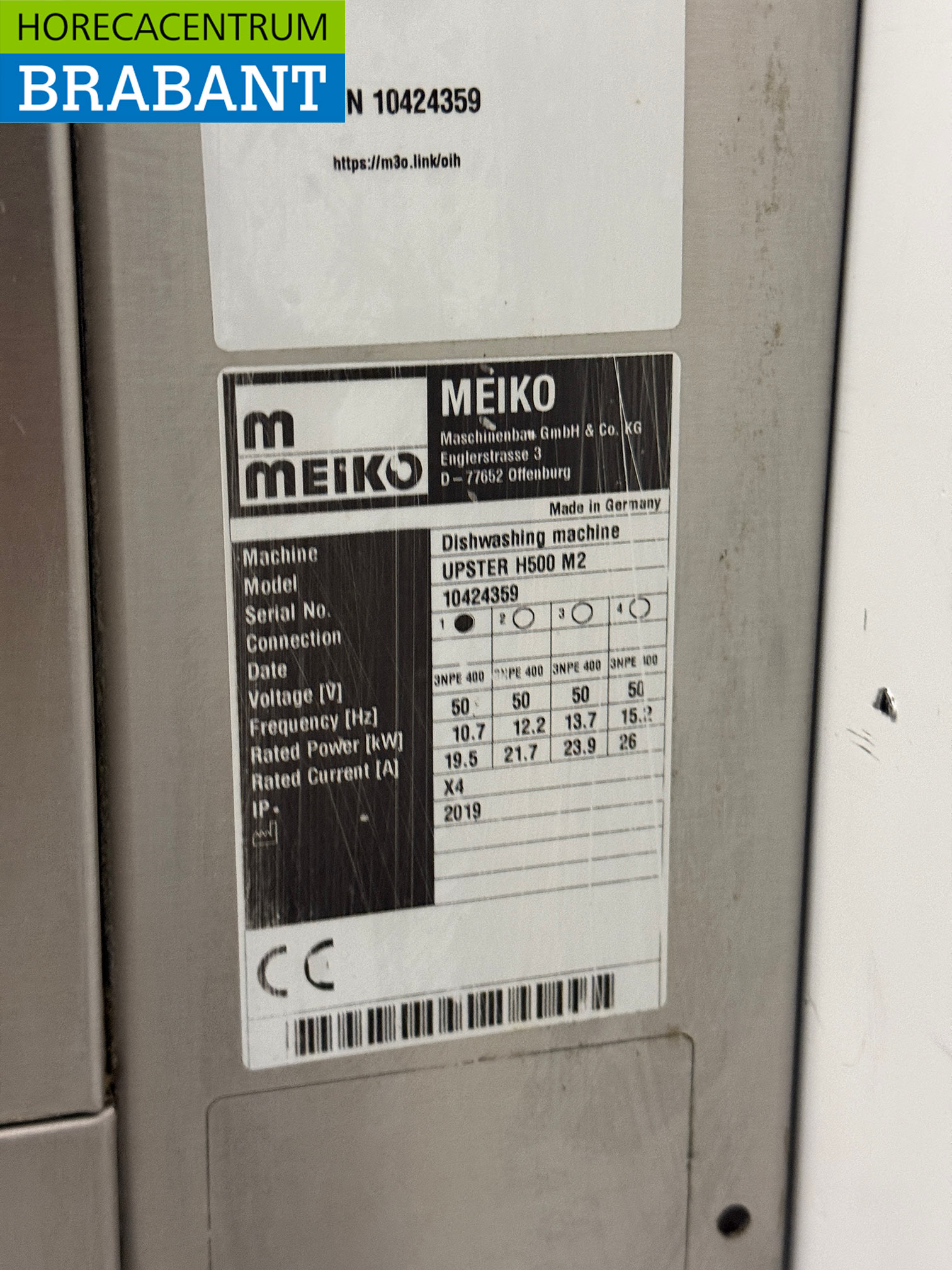 Lave-vaisselle à passage Meiko en acier inoxydable avec pompe de vidange 400V Horeca – Image 6