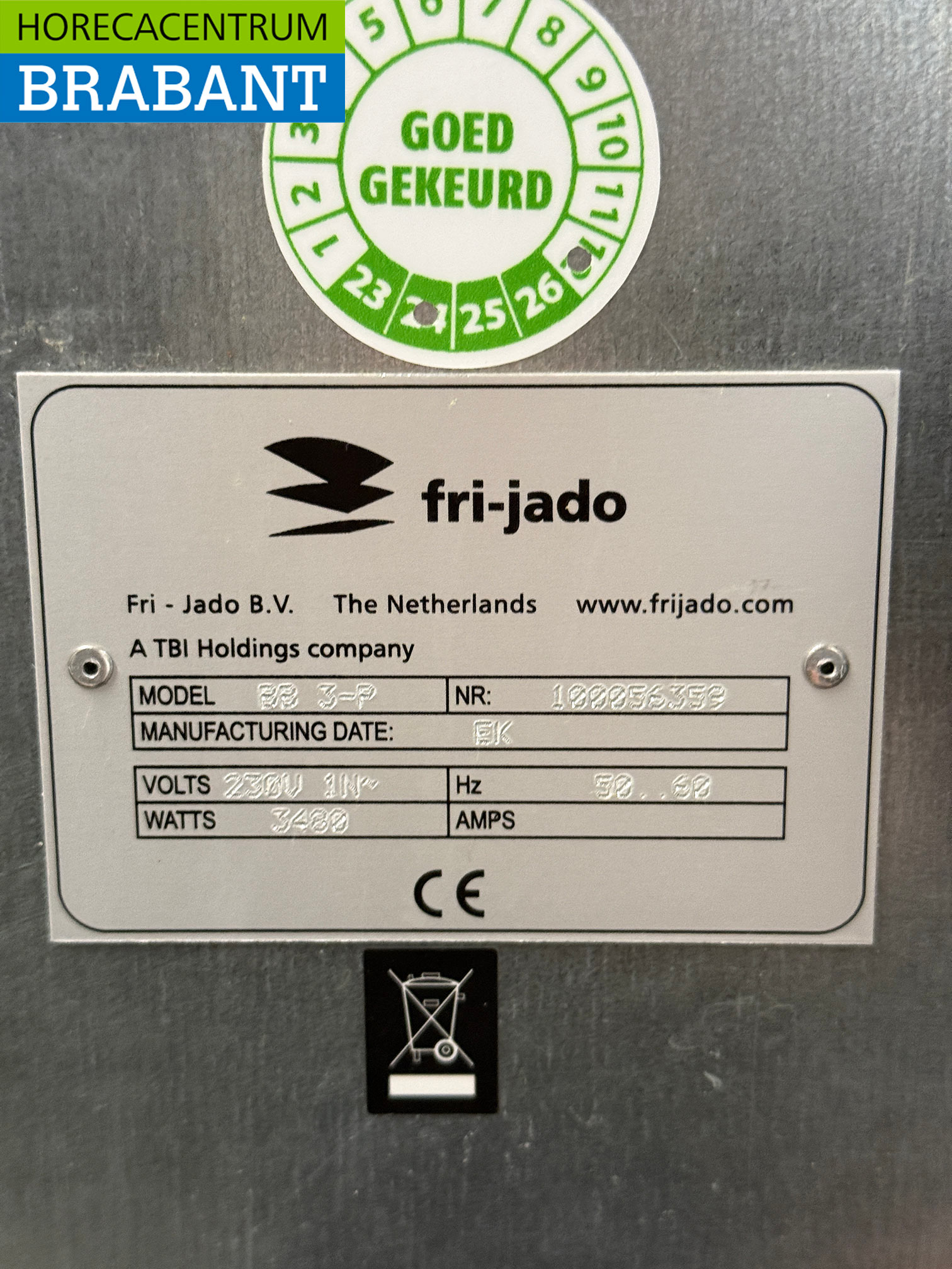 Four à convection Fri-Jado en acier inoxydable avec injection d'humidité 3 x 60/40 cm 230V Horeca – Image 6