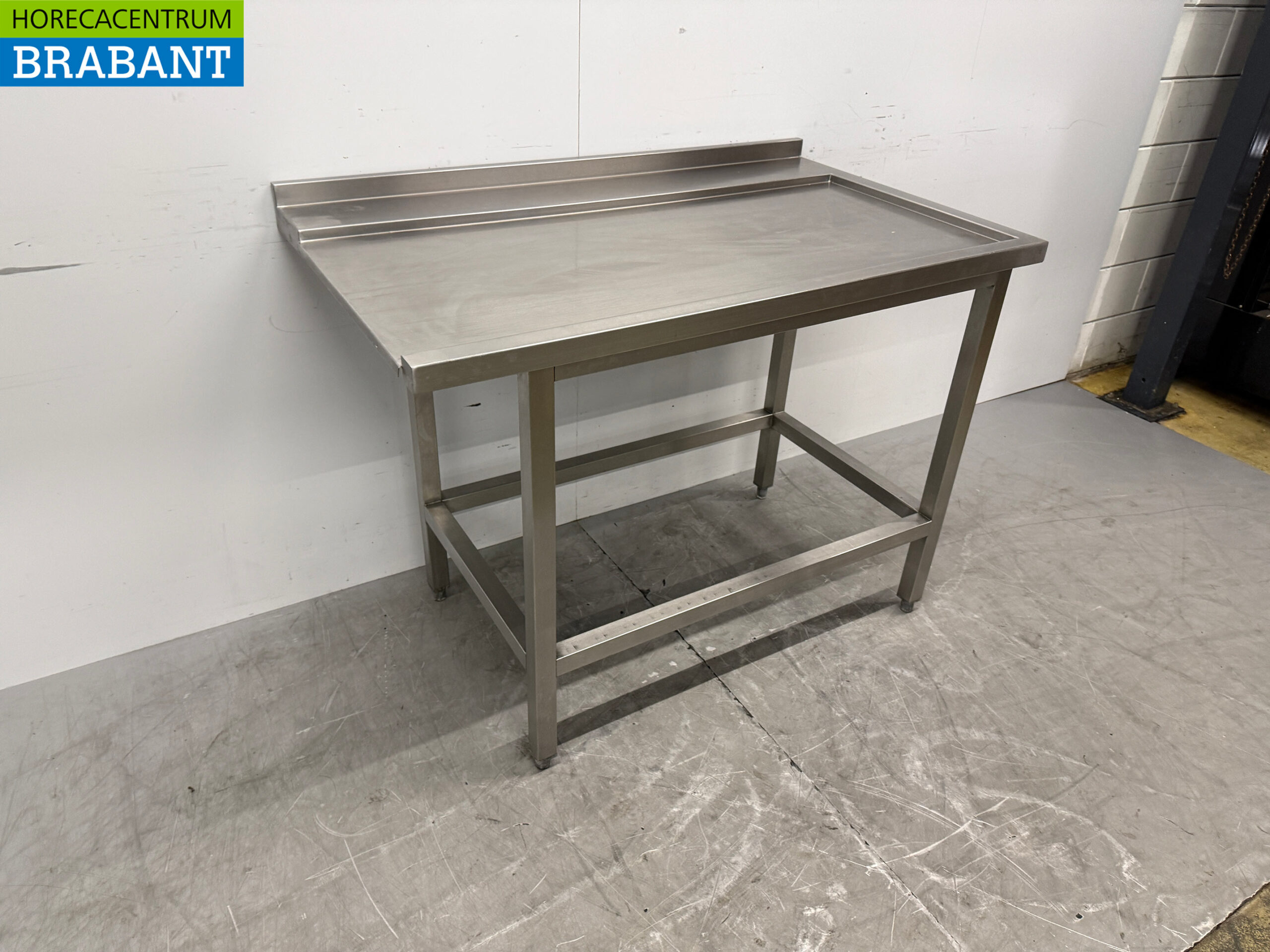 Acier inoxydable Table d'égouttage pour lave-vaisselle à passage 120 x 72,5 x 87,5 cm Horeca – Image 3