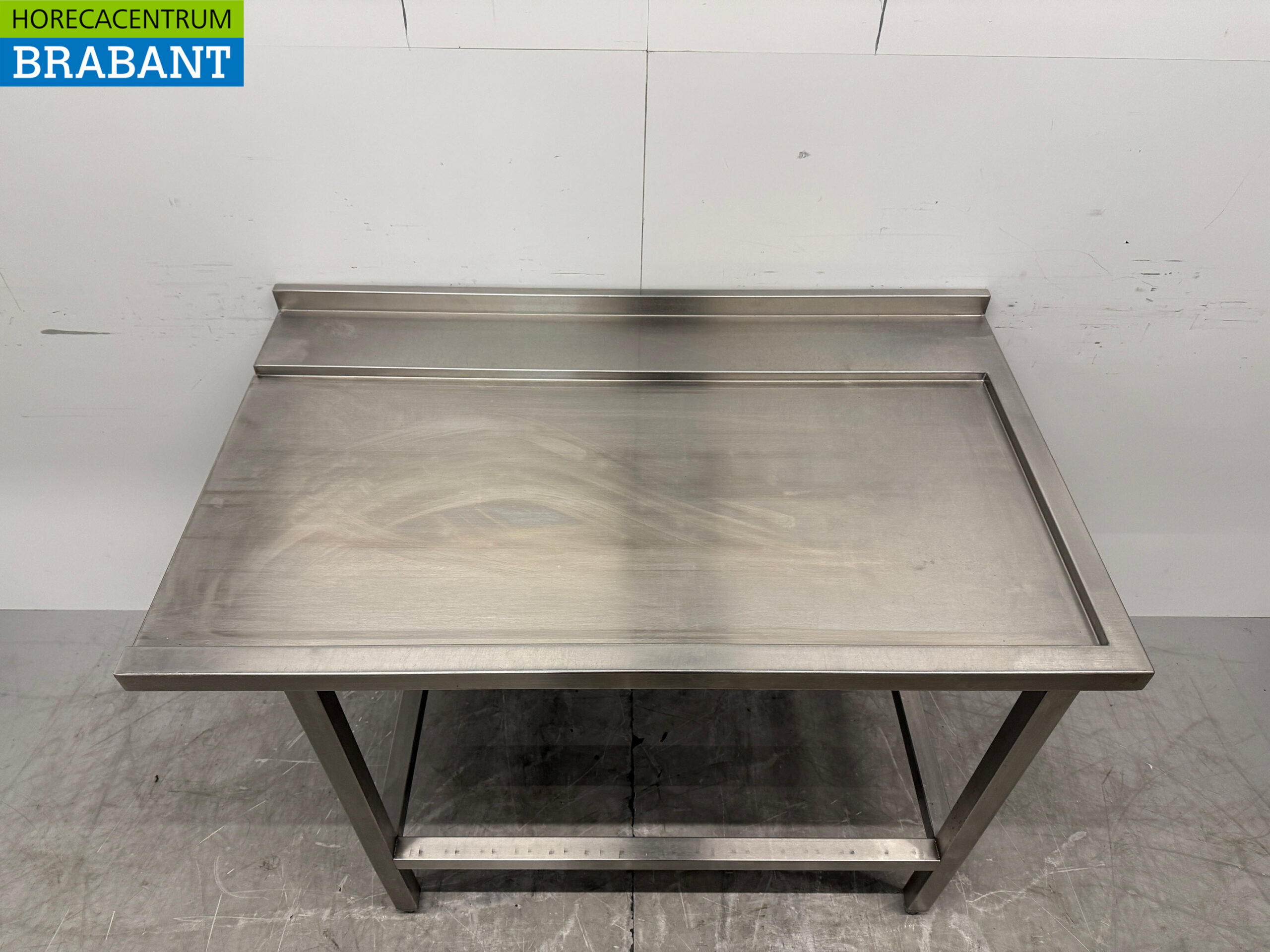 Acier inoxydable Table d'égouttage pour lave-vaisselle à passage 120 x 72,5 x 87,5 cm Horeca – Image 4