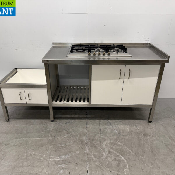 Armoire de travail en acier inoxydable avec 4 portes 196,5 x 70 x 89 cm GAS Catering