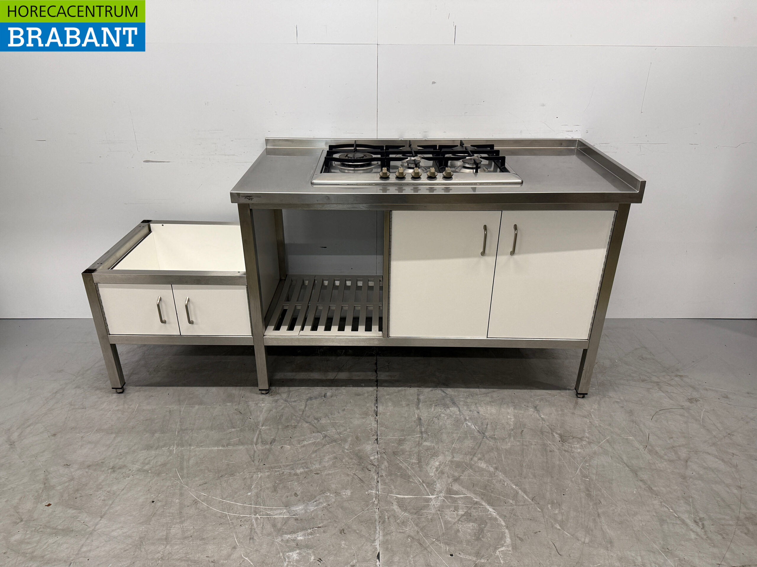 Armoire de travail en acier inoxydable avec 4 portes 196,5 x 70 x 89 cm GAS Catering