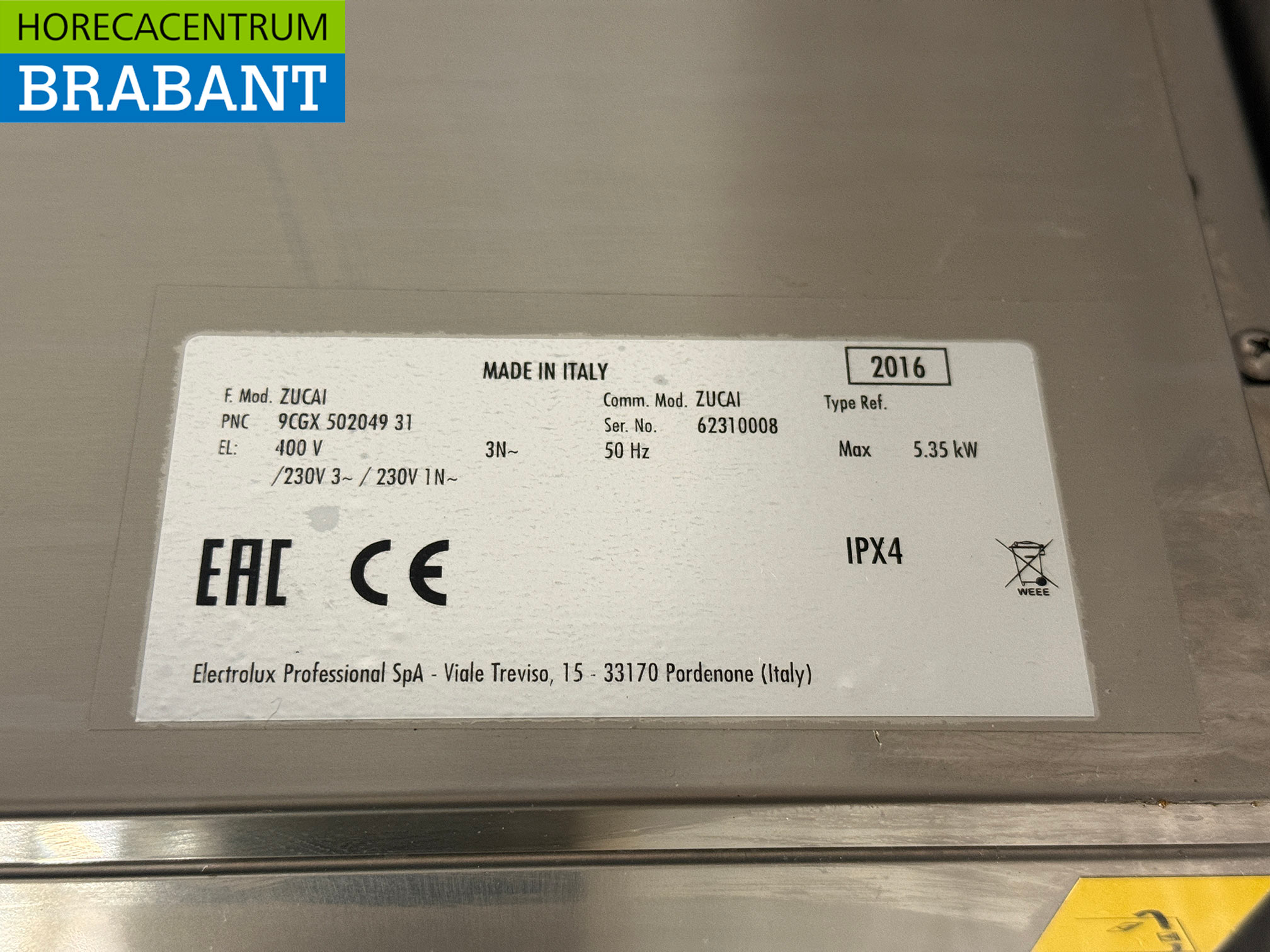 Lave-vaisselle Zanussi Zucai en acier inoxydable 400V Horeca – Image 6