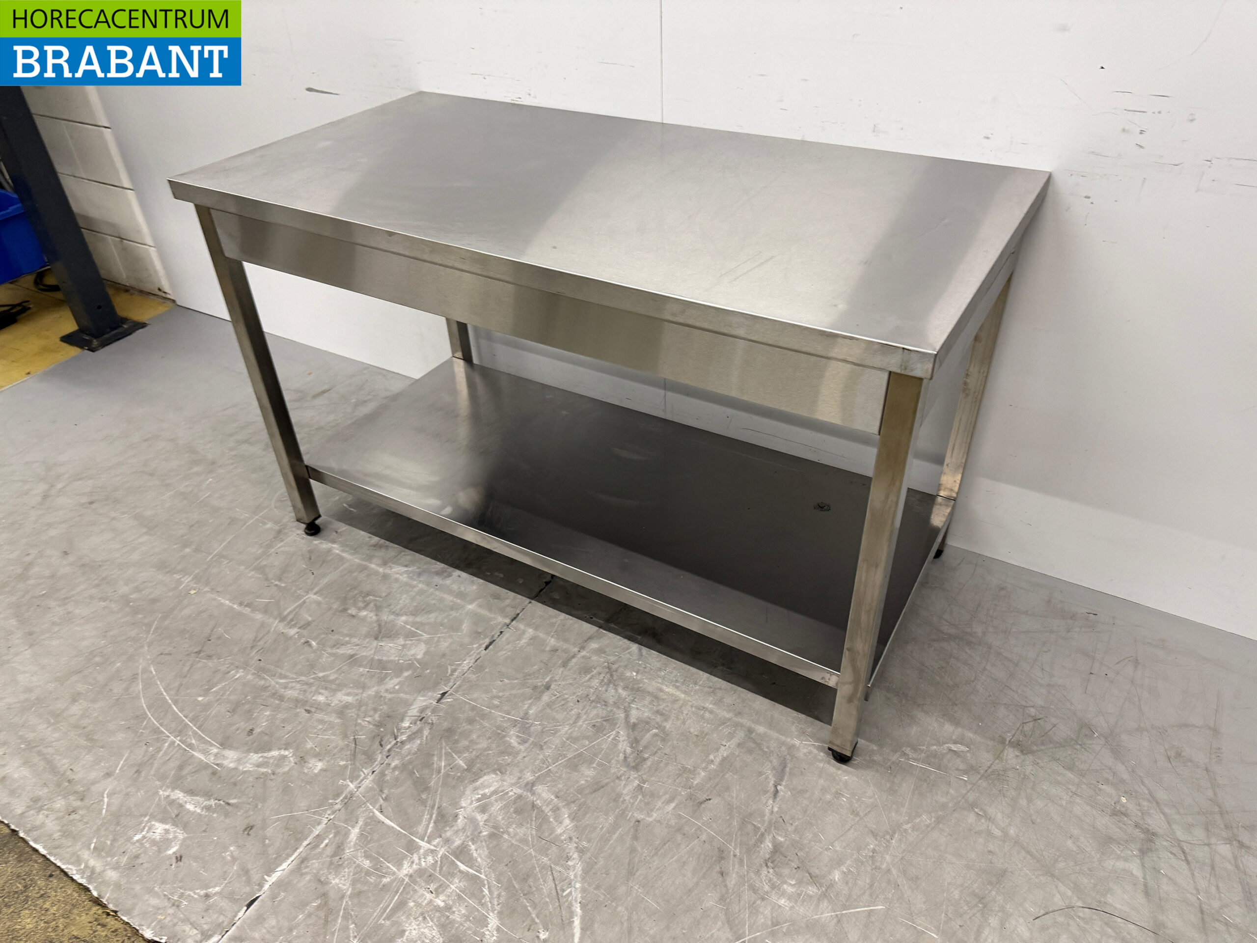Table de travail en acier inoxydable avec piètement 140 x 70 x 86 cm – Restauration – Image 2