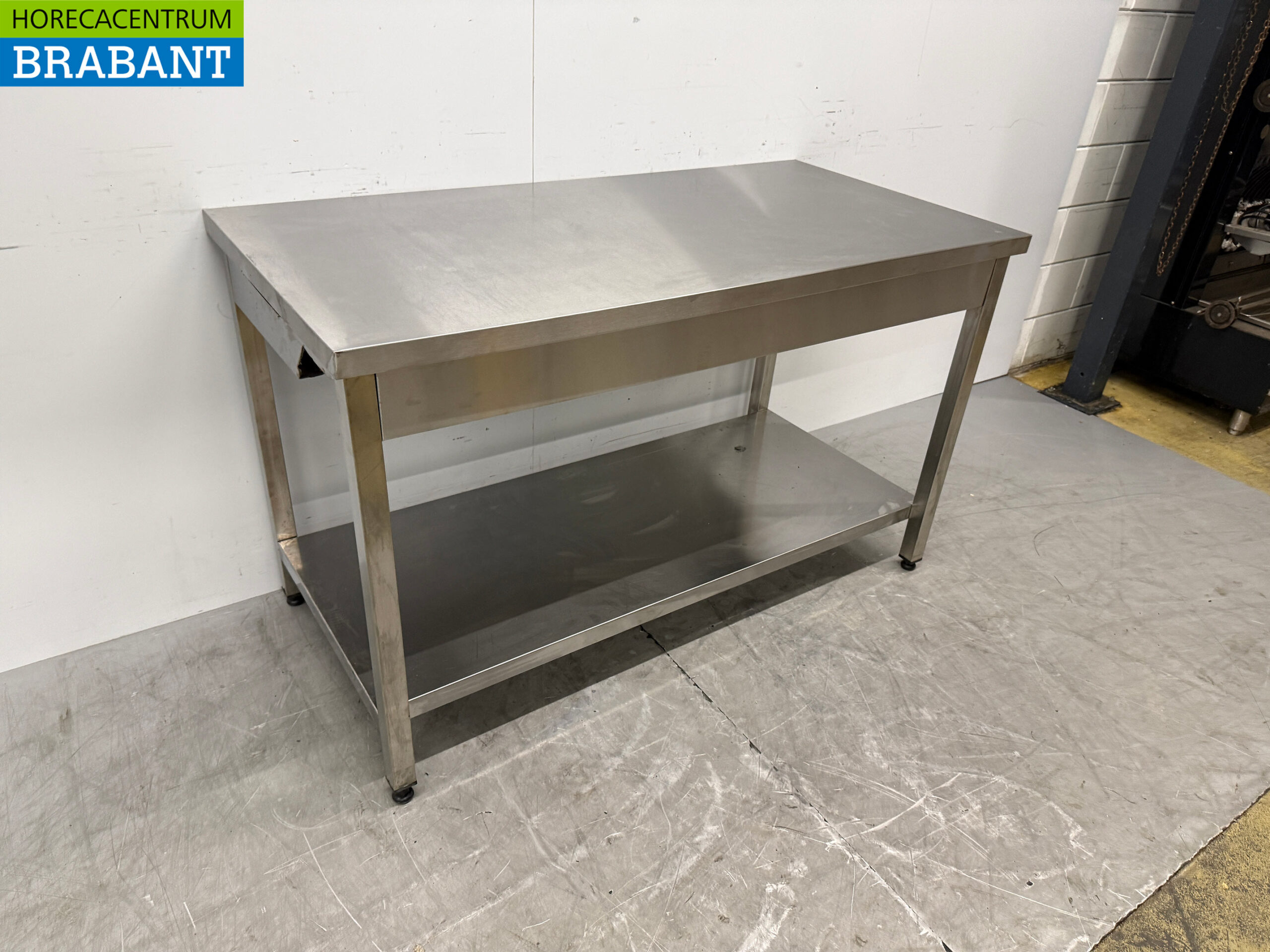 Table de travail en acier inoxydable avec piètement 140 x 70 x 86 cm – Restauration – Image 3