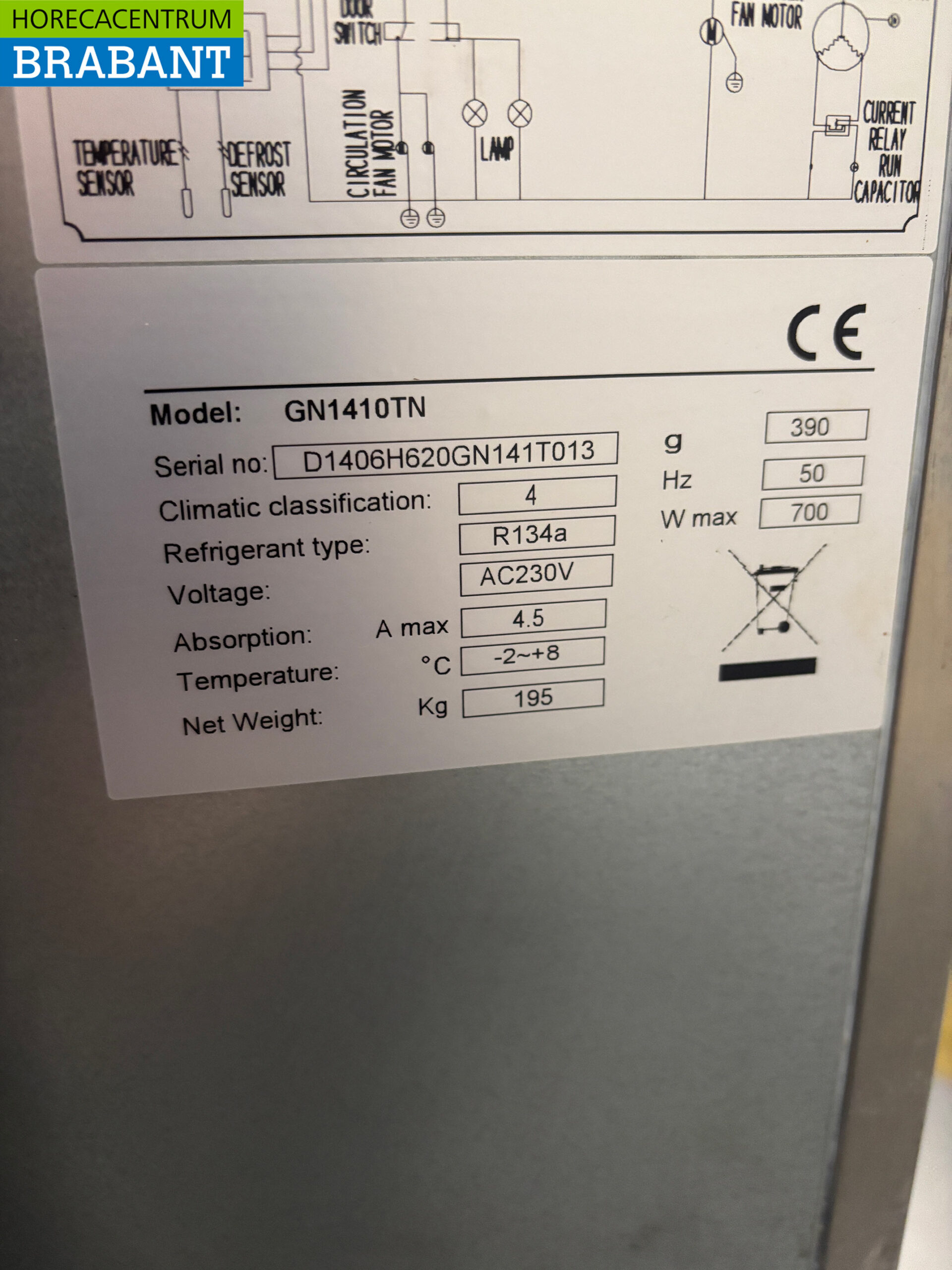 Réfrigérateur double porte en acier inoxydable 1400 litres 230V Horeca – Image 5