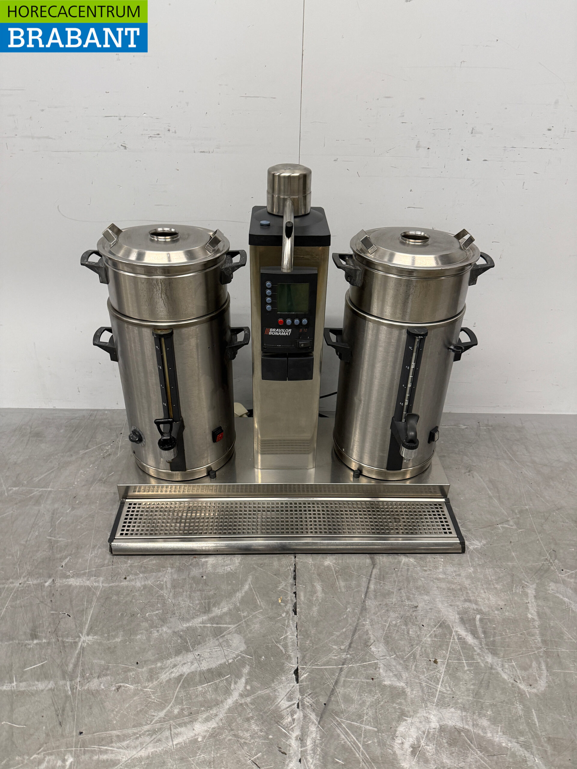 Machine à café à percolateur Bravilor Bonamat en acier inoxydable, 2 x 10 litres, 400 V, pour la restauration