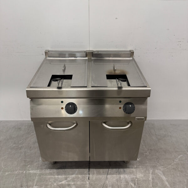 Friteuse double Zanussi en acier inoxydable, 2 x 16 litres, 400 V, pour la restauration