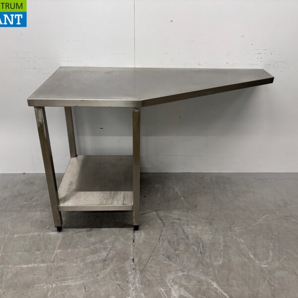 Table de travail en acier inoxydable avec plateau relevable, 139 x 70 x 86,5 cm, secteur de la restauration