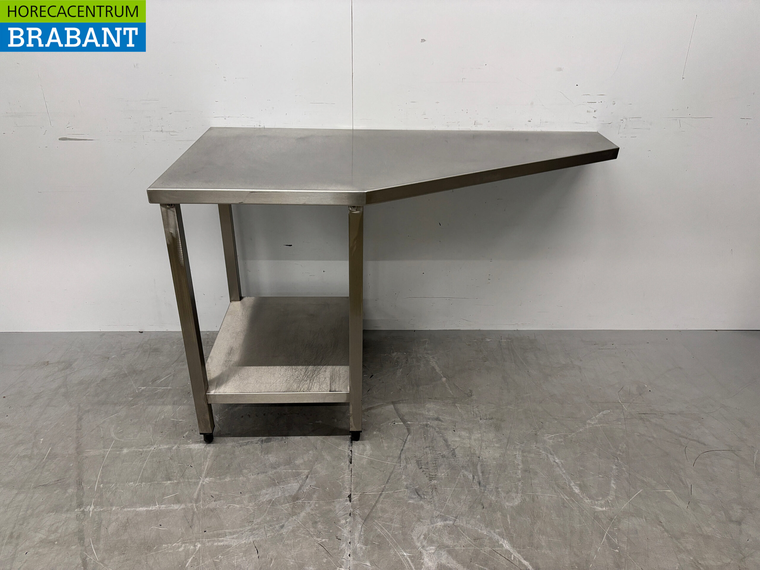 Table de travail en acier inoxydable avec plateau relevable, 139 x 70 x 86,5 cm, secteur de la restauration