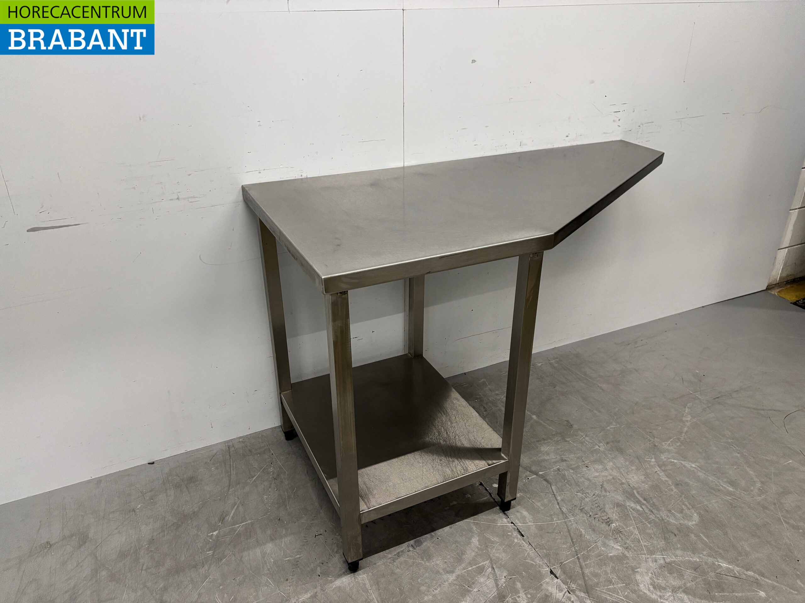 Table de travail en acier inoxydable avec plateau relevable, 139 x 70 x 86,5 cm, secteur de la restauration – Image 3