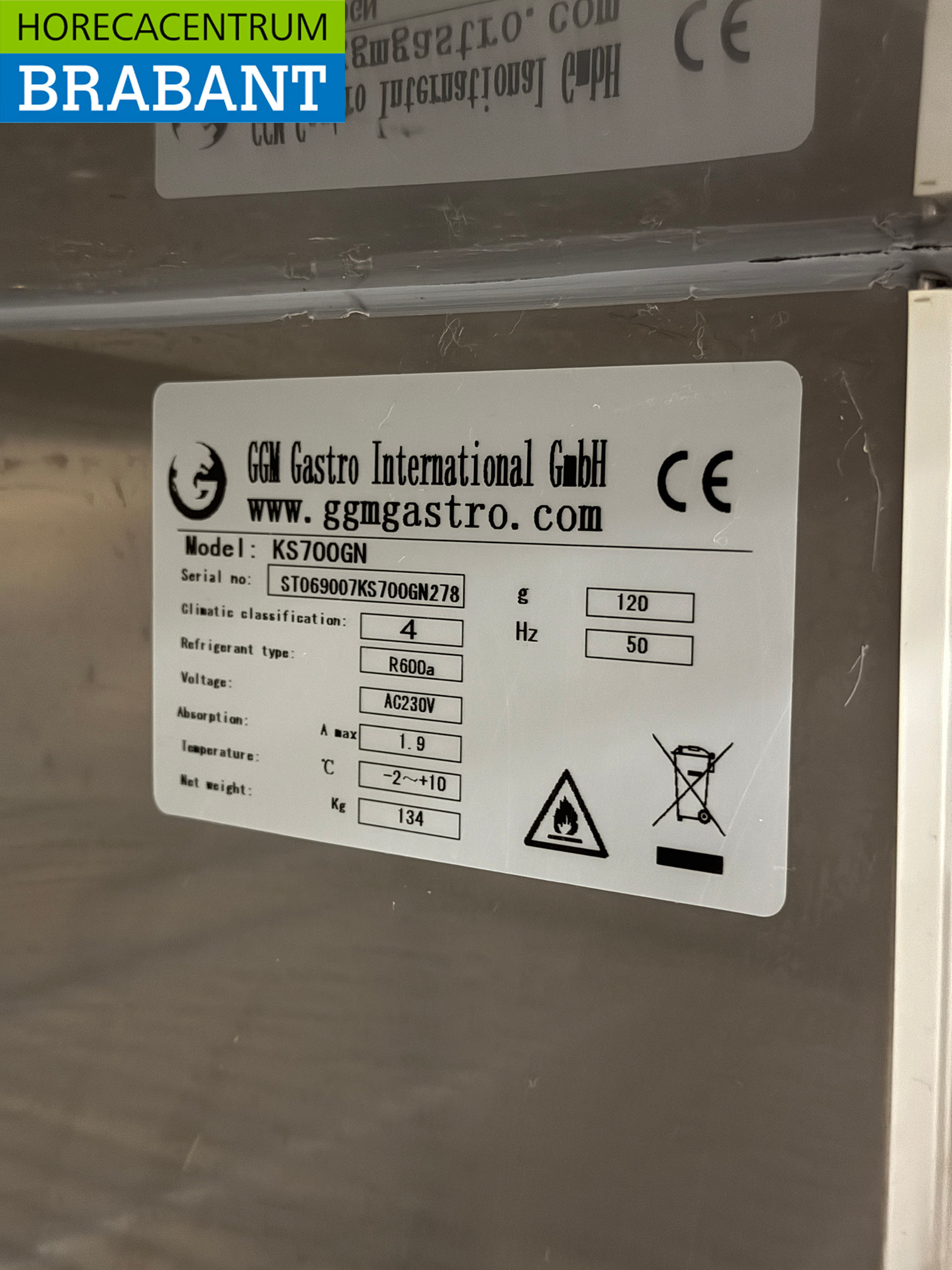 Armoire réfrigérée mobile à porte vitrée en acier inoxydable, 700 litres, 230 V, pour la restauration – Image 5