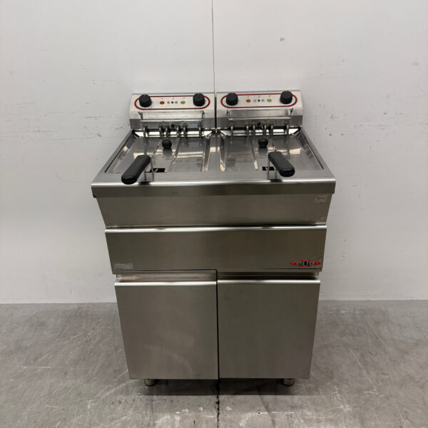 Friteuse double Stilfer en acier inoxydable, 2 x 12 litres, 2 x 400 V, pour la restauration