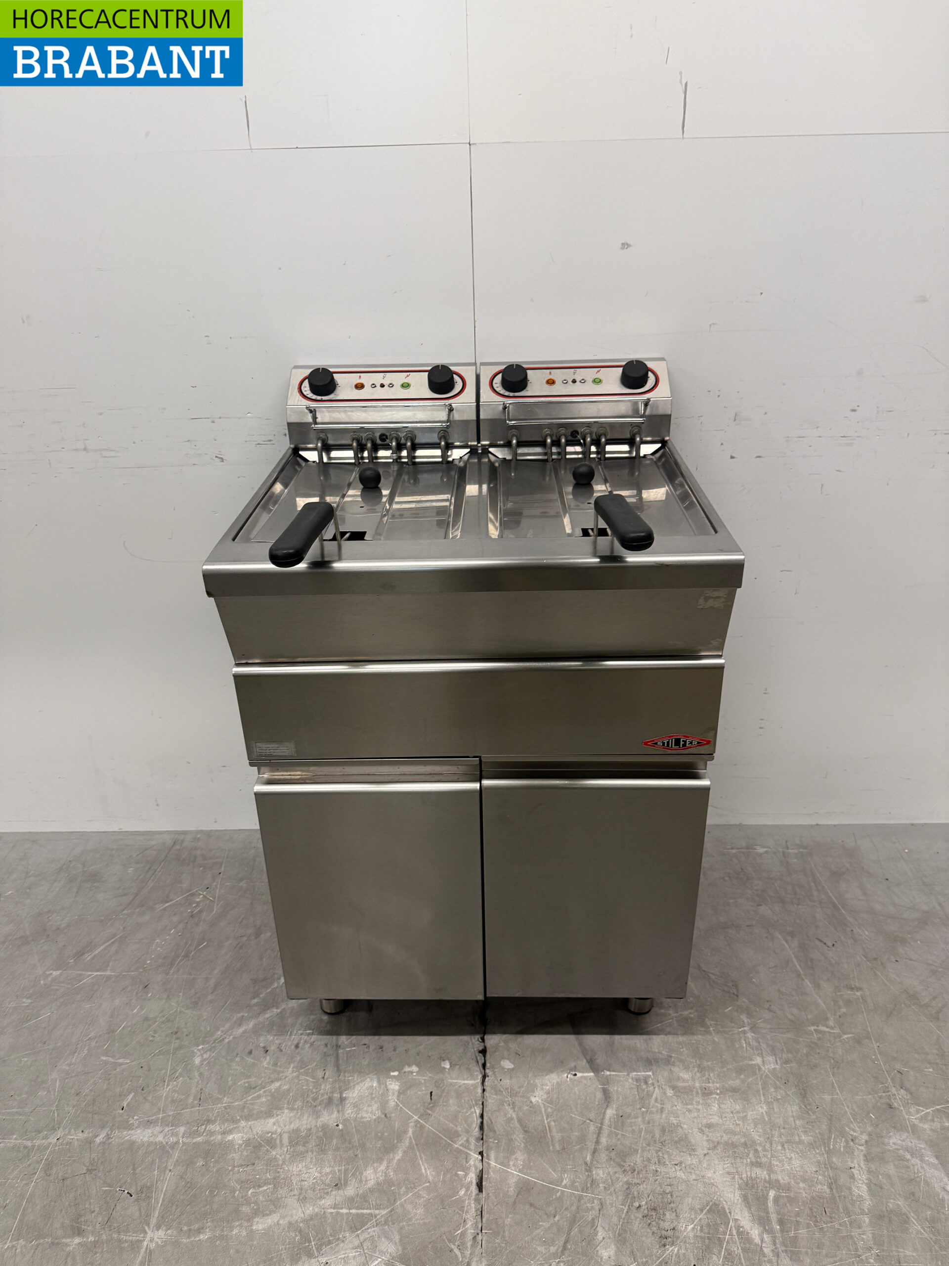 Friteuse double Stilfer en acier inoxydable, 2 x 12 litres, 2 x 400 V, pour la restauration