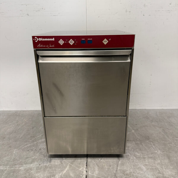 Lave-verres Diamond en acier inoxydable avec pompe de vidange, 230 V, pour la restauration