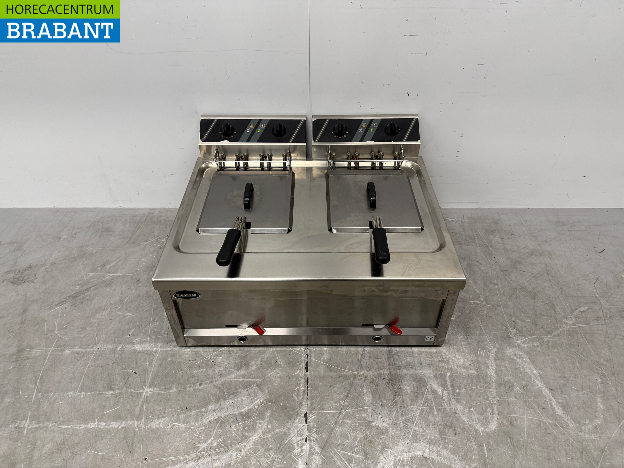Friteuse double Forved en acier inoxydable 2 x 12 litres 2 x 400V Horeca
