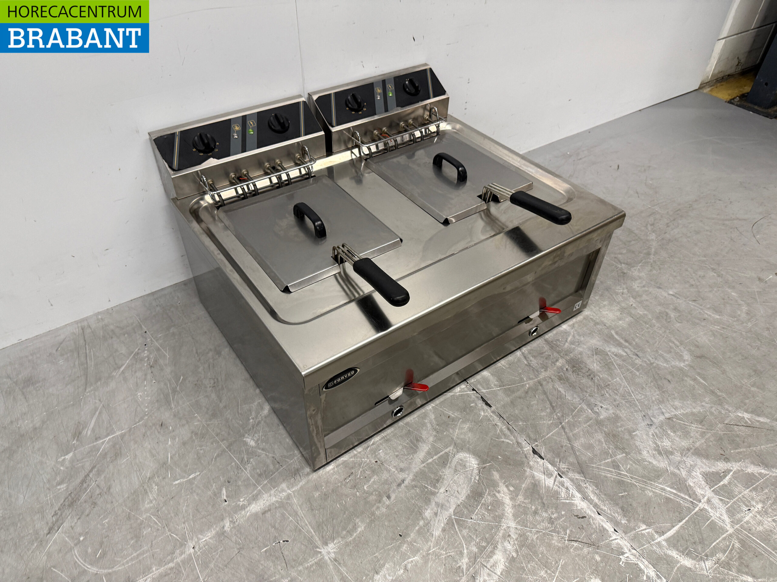 Friteuse double Forved en acier inoxydable 2 x 12 litres 2 x 400V Horeca – Image 3