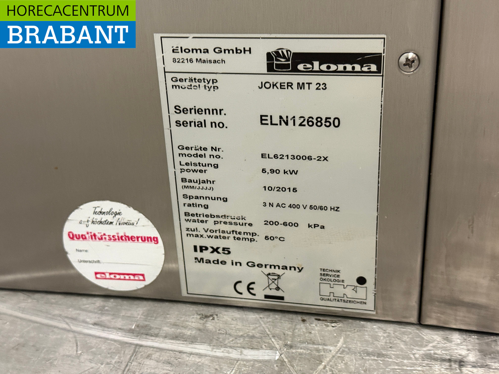 Eloma Joker Combisteamer en acier inoxydable 6 x 2/3 GN 400V Horeca – Image 8